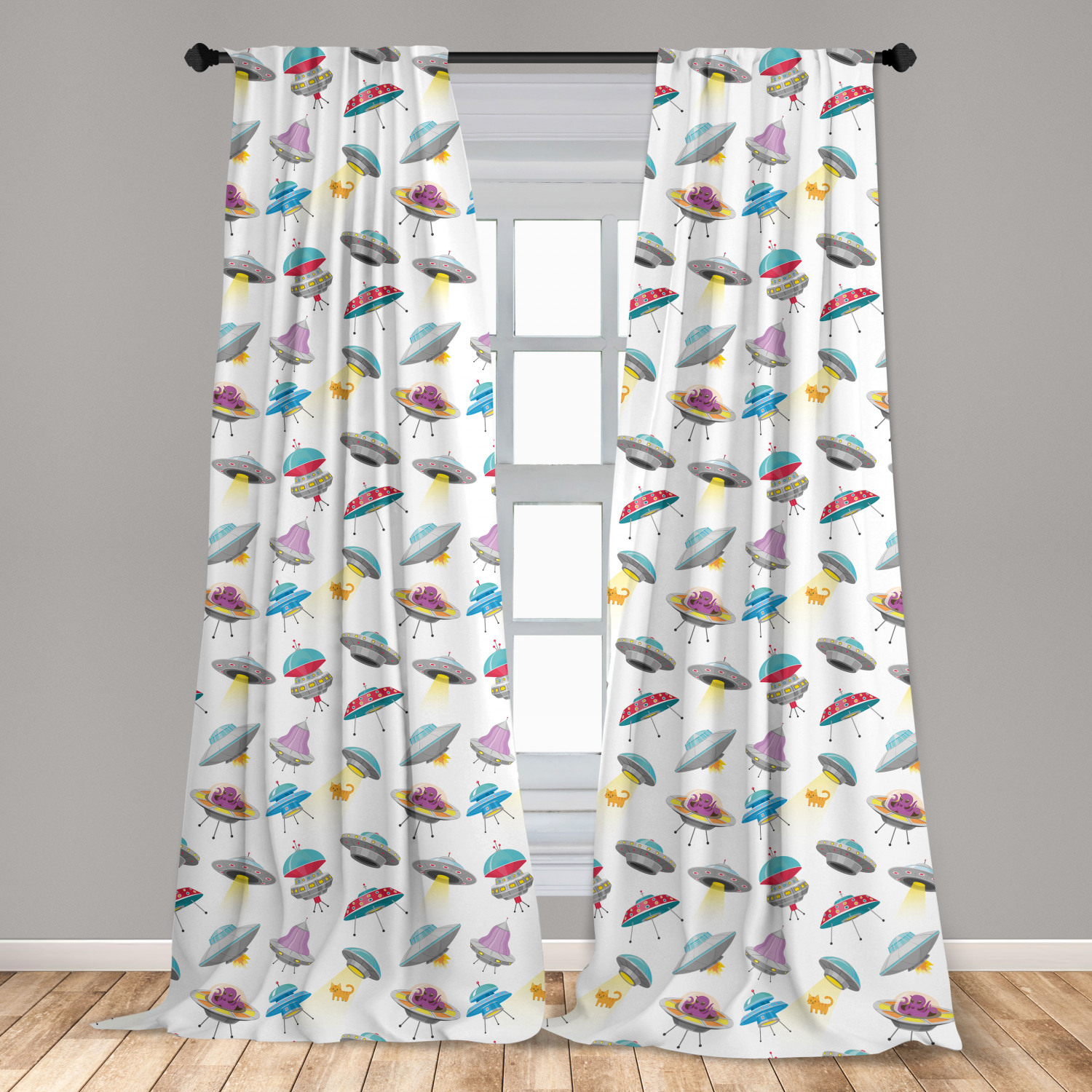 Alien Microfiber Curtains 2 Panel Set Living Room Bedroom in 3 Sizes - Picture 23 of 56