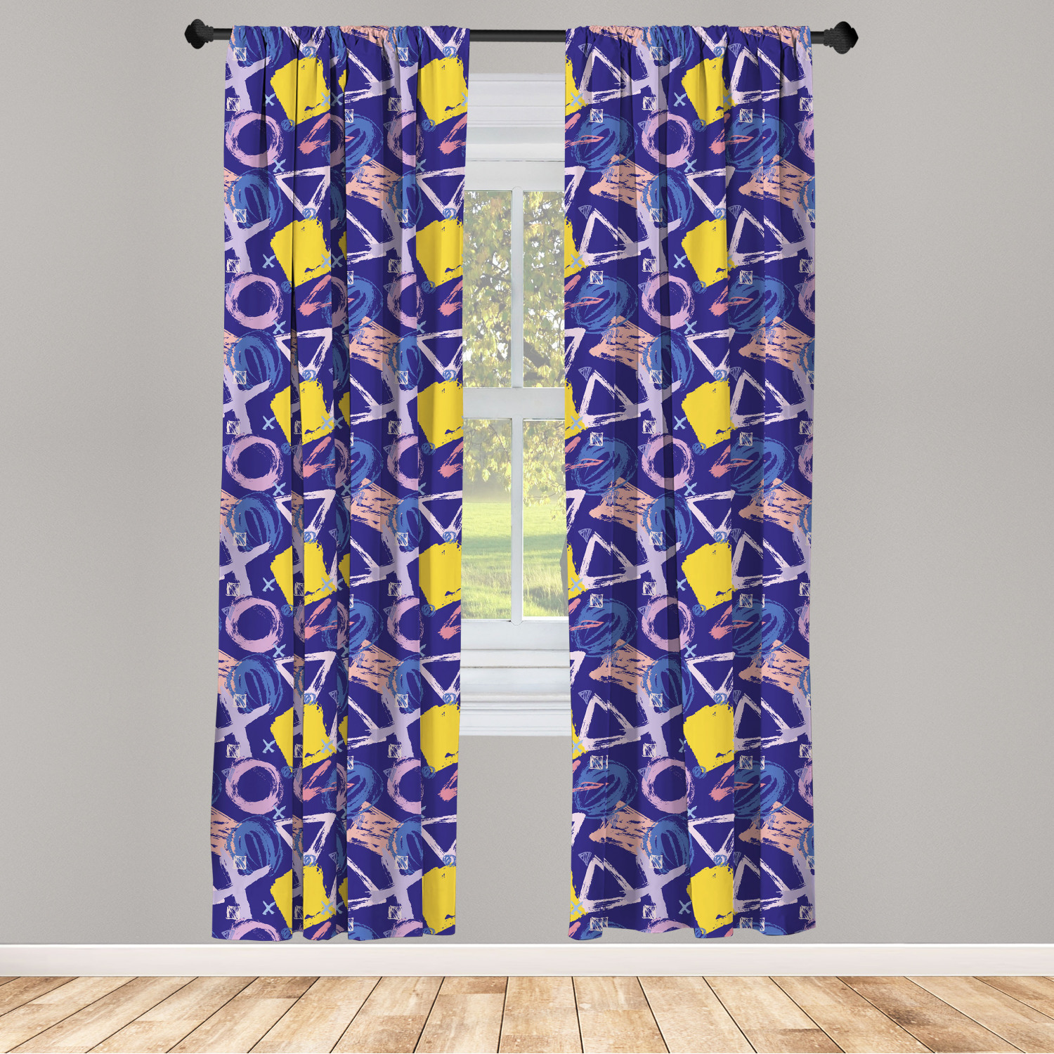 Art Abstract Microfiber Curtains 2 Panel Set Living Room Bedroom in 3 Sizes - Picture 38 of 112