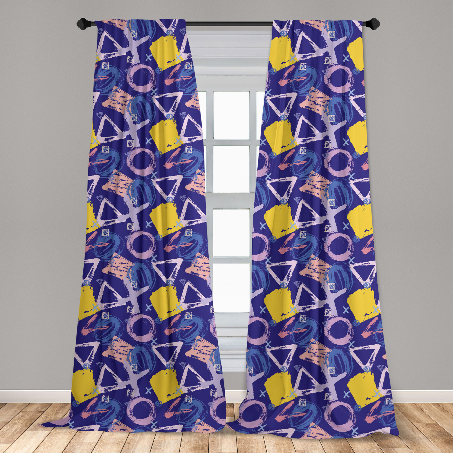 Art Abstract Microfiber Curtains 2 Panel Set Living Room Bedroom in 3 Sizes - Picture 37 of 112