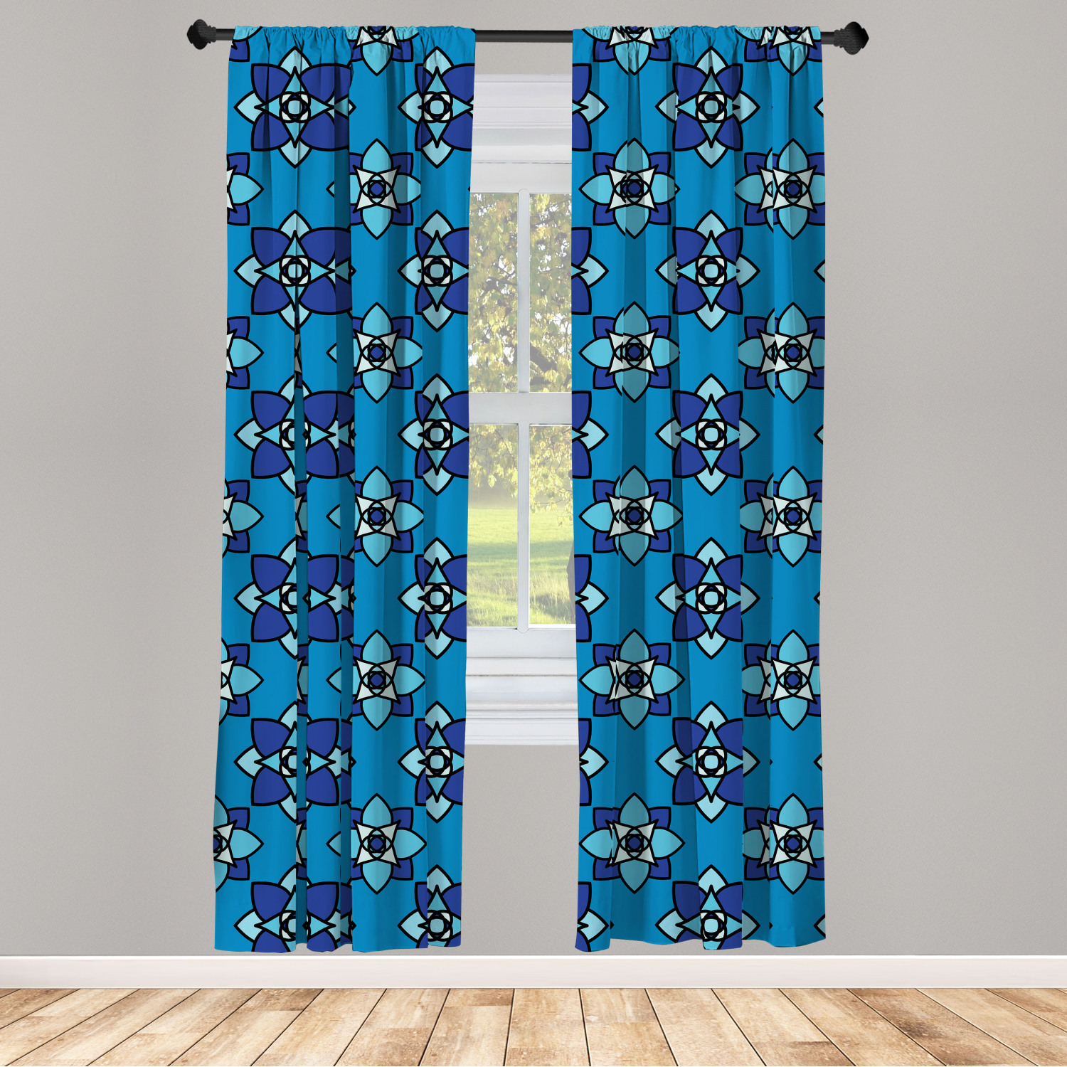Art Abstract Microfiber Curtains 2 Panel Set Living Room Bedroom in 3 Sizes - Picture 32 of 112