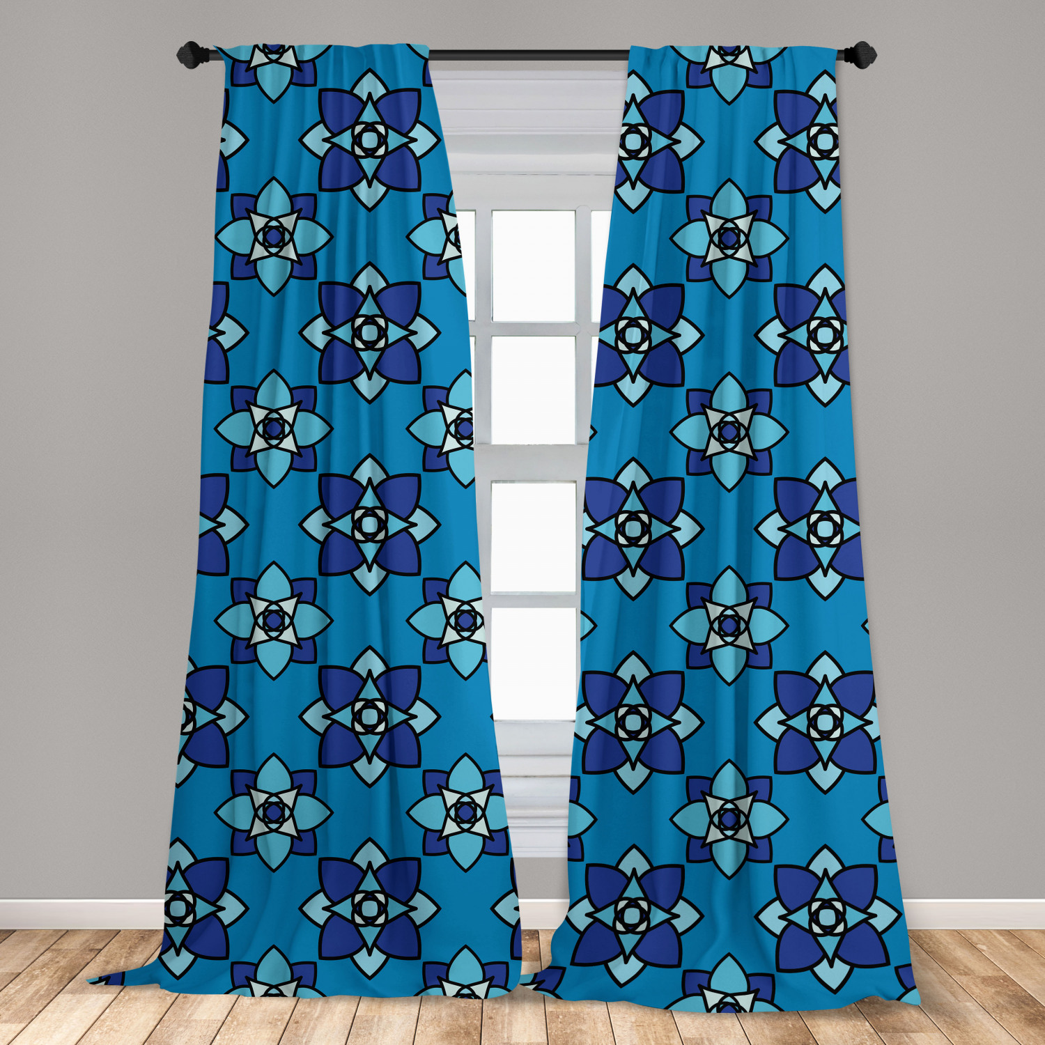 Art Abstract Microfiber Curtains 2 Panel Set Living Room Bedroom in 3 Sizes - Picture 31 of 112