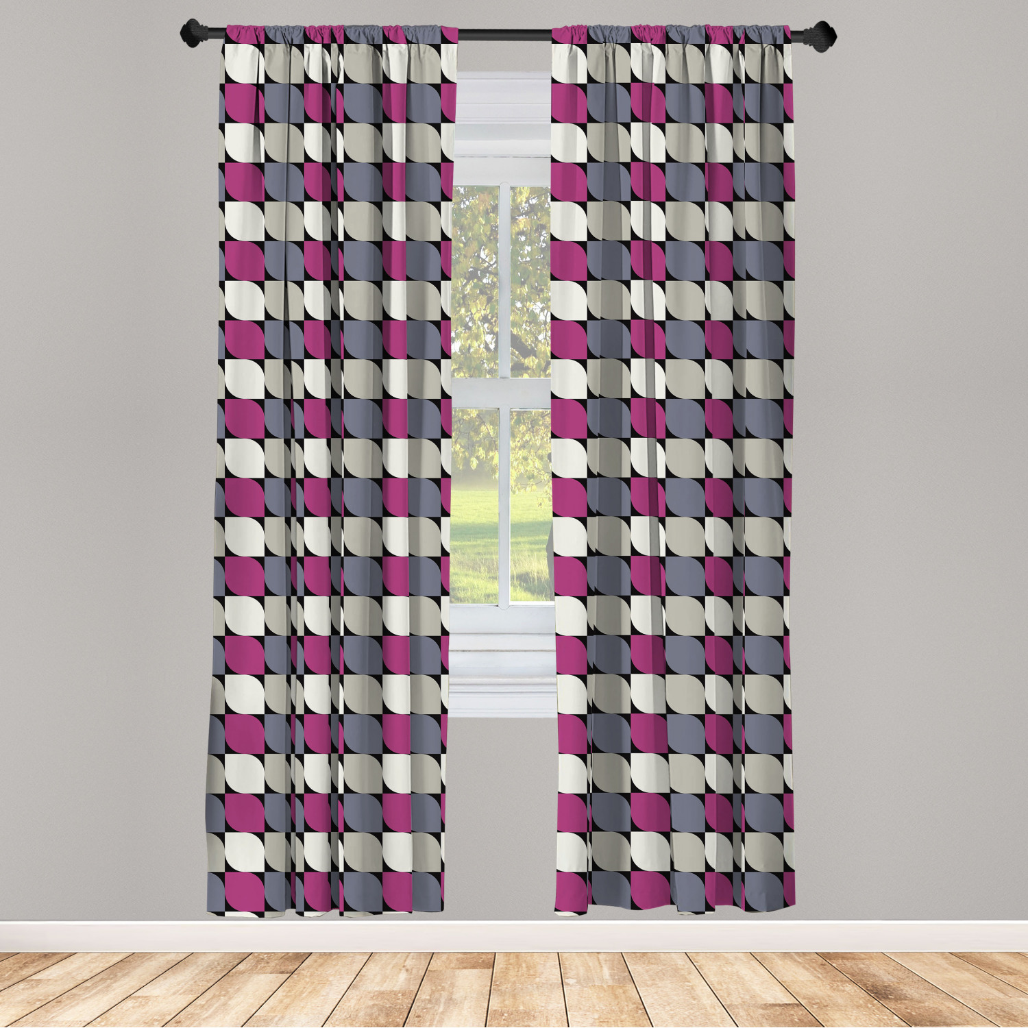Art Abstract Microfiber Curtains 2 Panel Set Living Room Bedroom in 3 Sizes - Picture 40 of 112