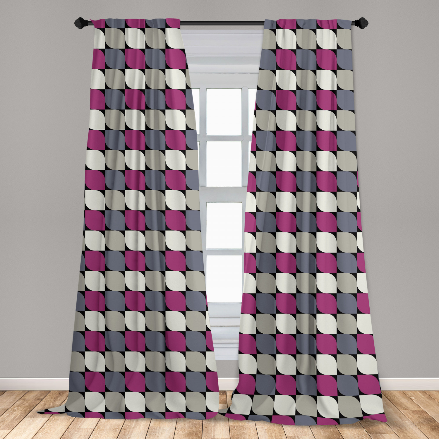 Art Abstract Microfiber Curtains 2 Panel Set Living Room Bedroom in 3 Sizes - Picture 39 of 112