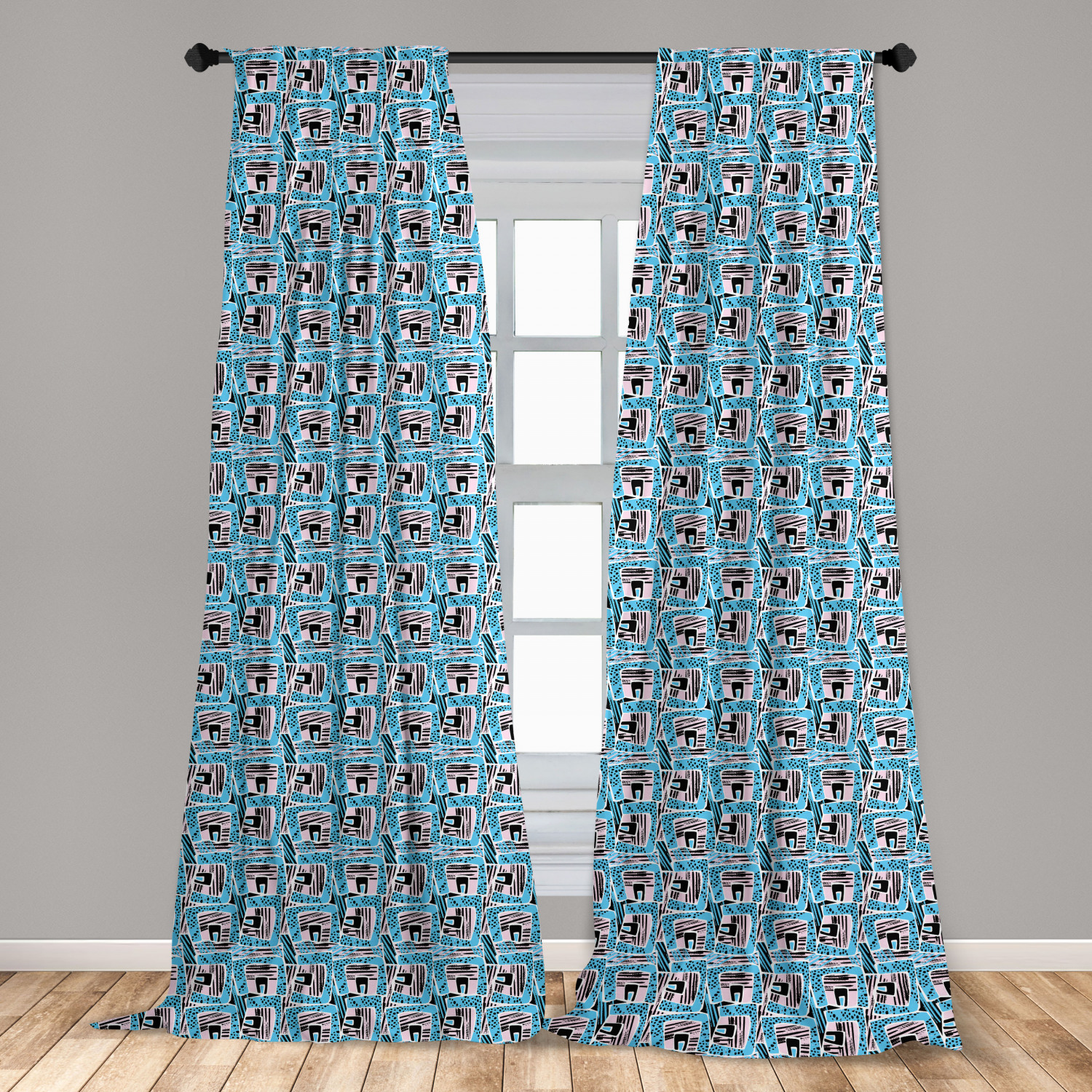 Art Abstract Microfiber Curtains 2 Panel Set Living Room Bedroom in 3 Sizes - Picture 21 of 112