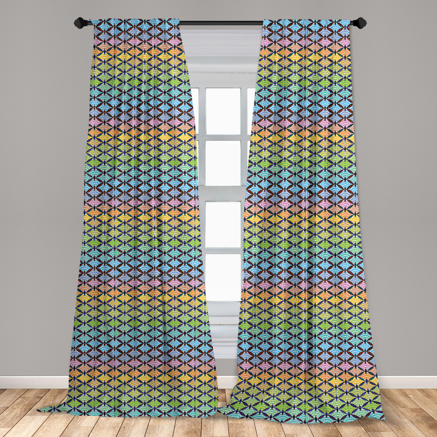 Art Abstract Microfiber Curtains 2 Panel Set Living Room Bedroom in 3 Sizes - Picture 15 of 112