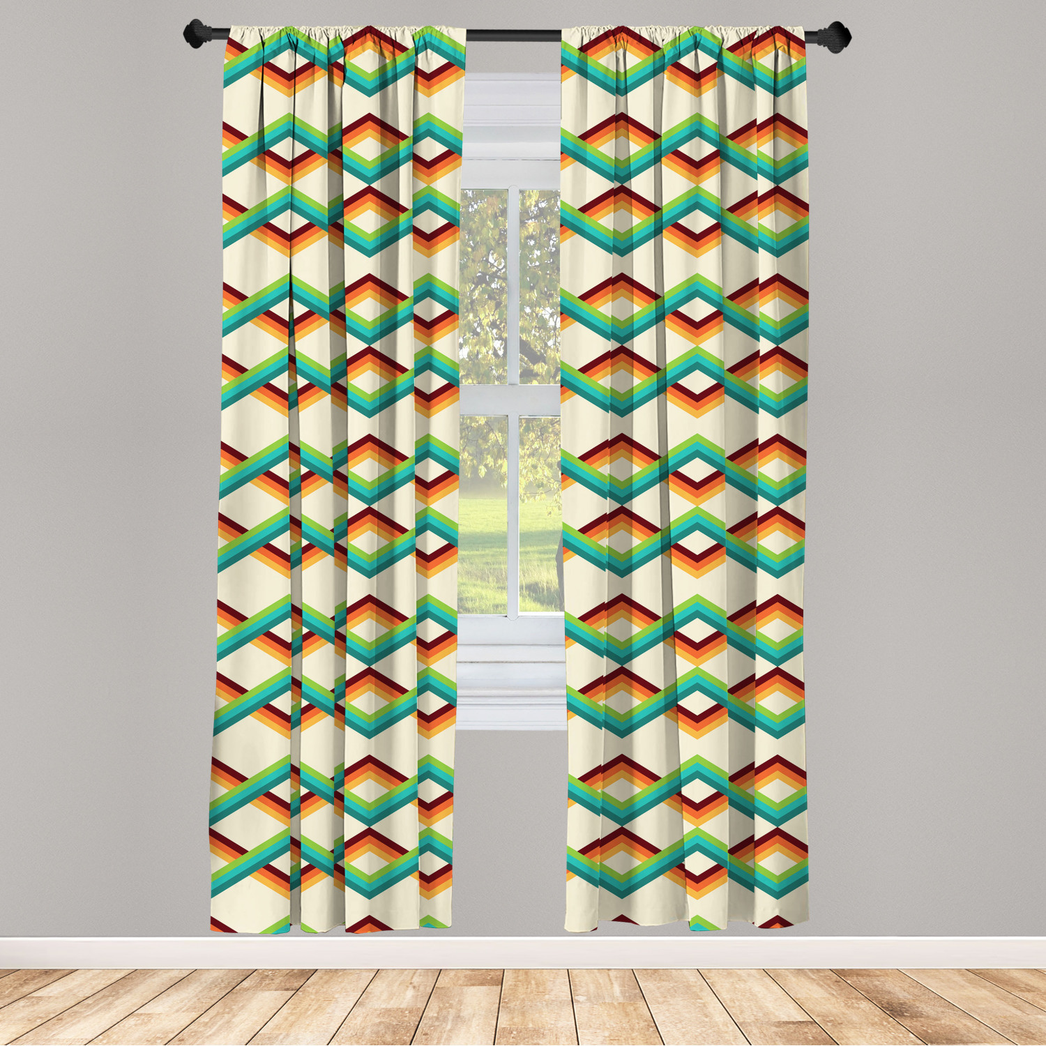Art Abstract Microfiber Curtains 2 Panel Set Living Room Bedroom in 3 Sizes - Picture 86 of 112