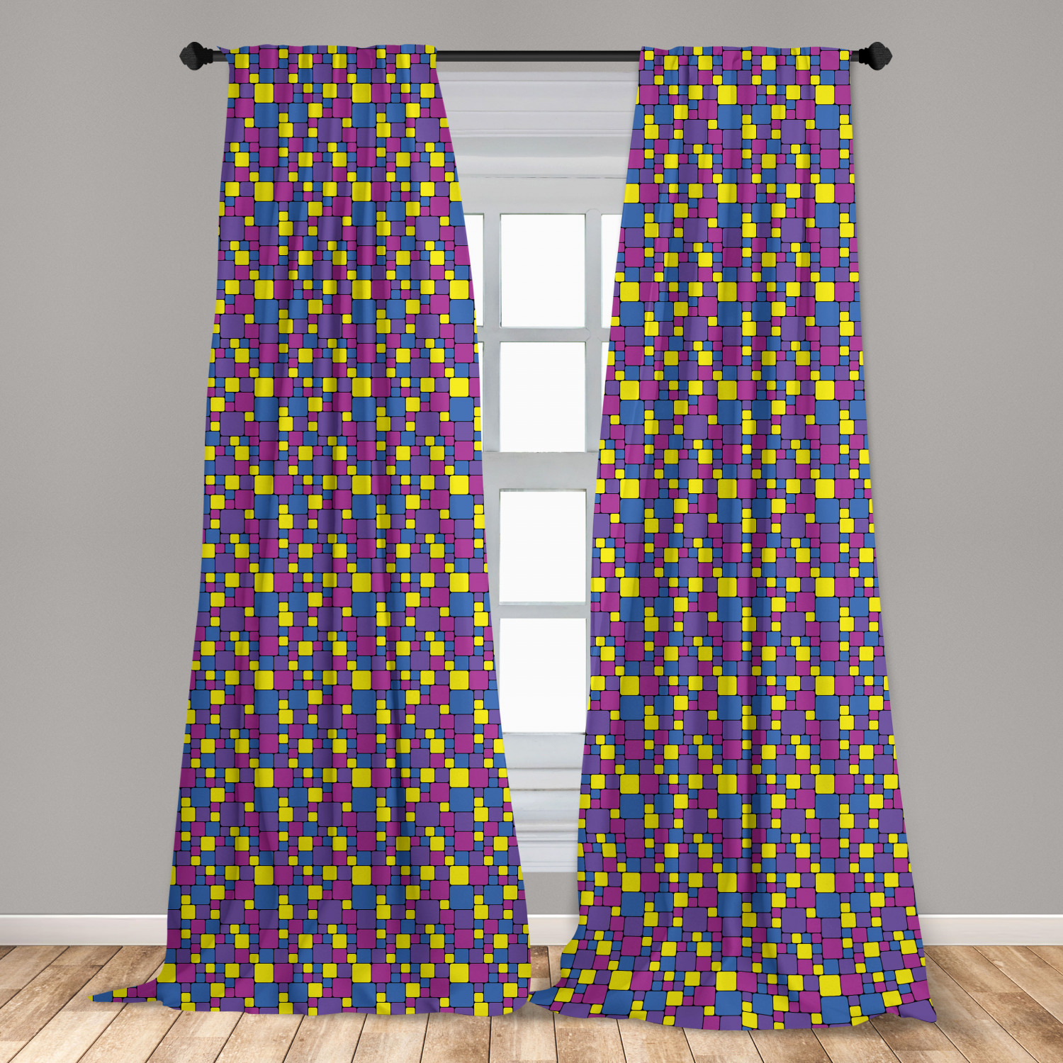 Art Abstract Microfiber Curtains 2 Panel Set Living Room Bedroom in 3 Sizes - Picture 105 of 112