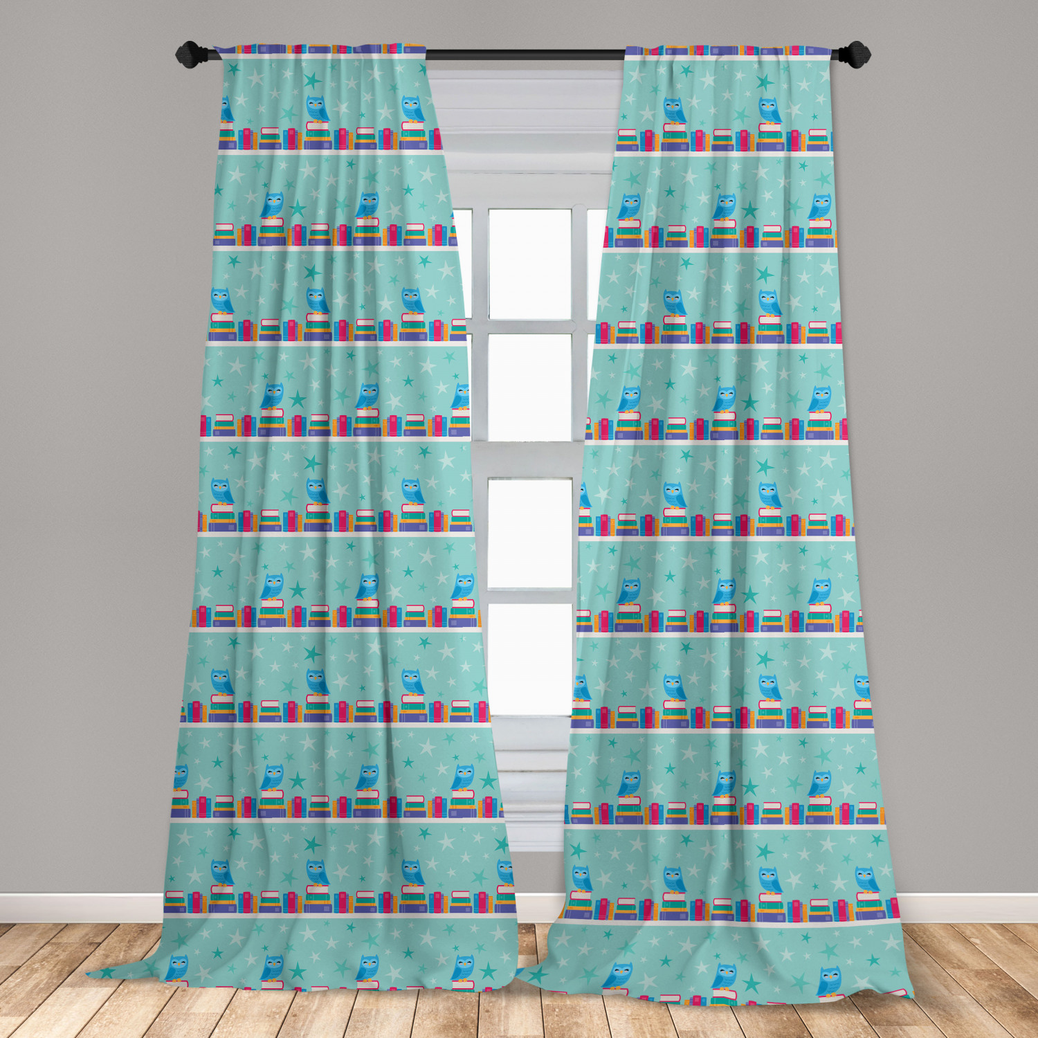 Owl Print Microfiber Curtains 2 Panel Set Living Room Bedroom in 3 Sizes - Picture 47 of 52