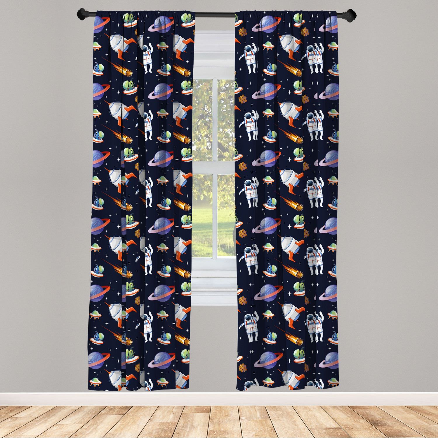 Alien Microfiber Curtains 2 Panel Set Living Room Bedroom in 3 Sizes - Picture 30 of 56