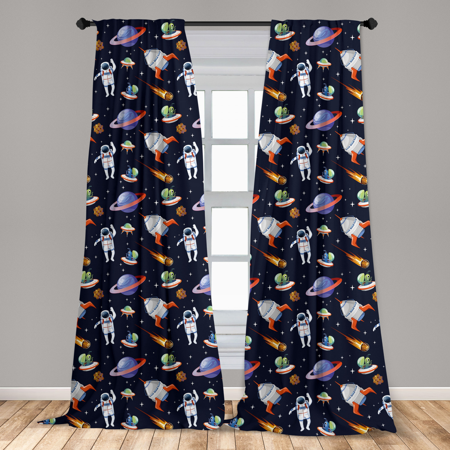 Alien Microfiber Curtains 2 Panel Set Living Room Bedroom in 3 Sizes - Picture 29 of 56
