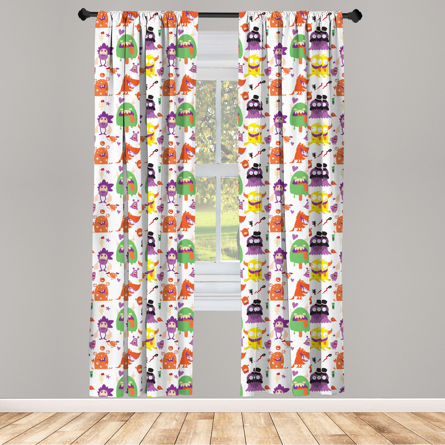 Alien Microfiber Curtains 2 Panel Set Living Room Bedroom in 3 Sizes - Picture 38 of 56