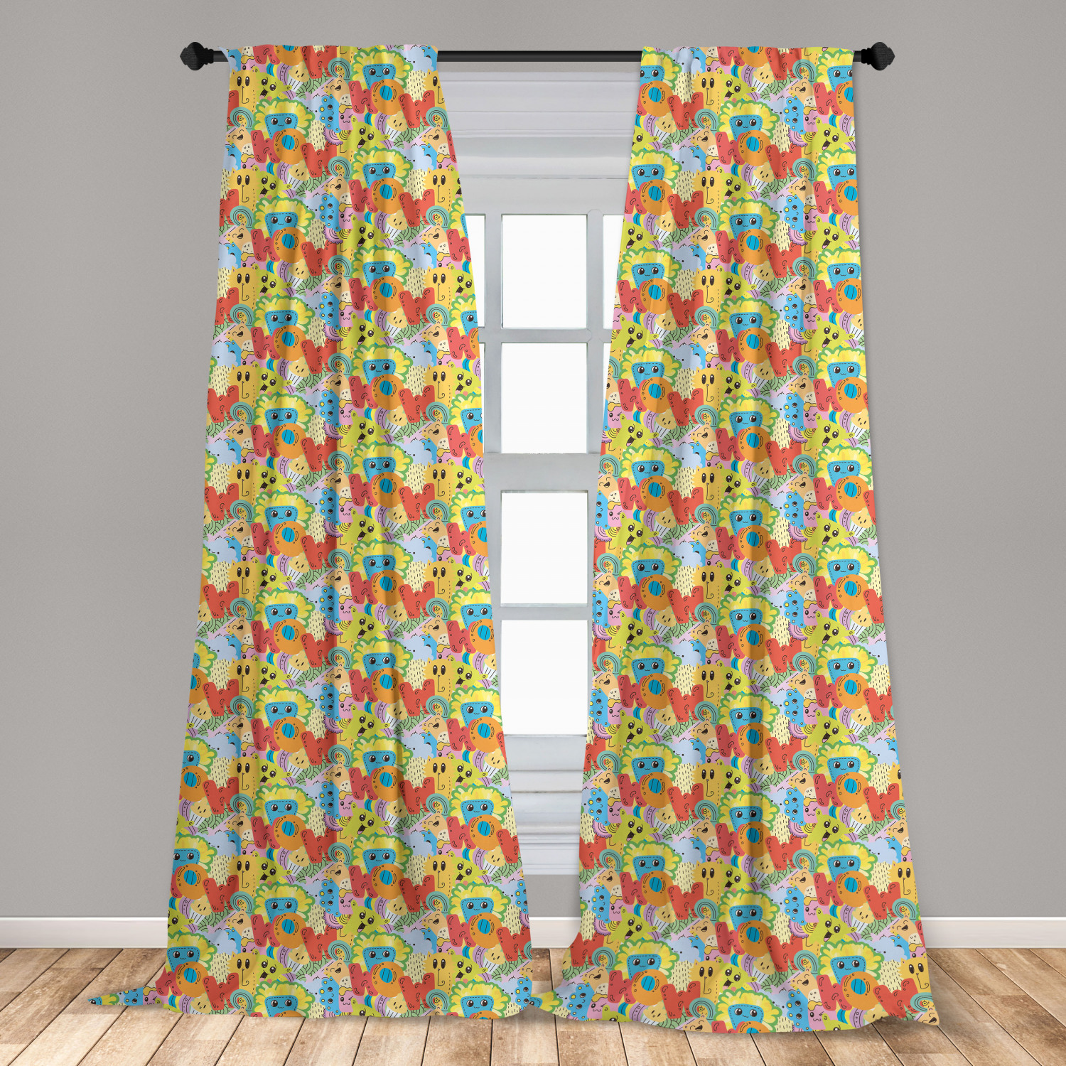 Alien Microfiber Curtains 2 Panel Set Living Room Bedroom in 3 Sizes - Picture 17 of 56