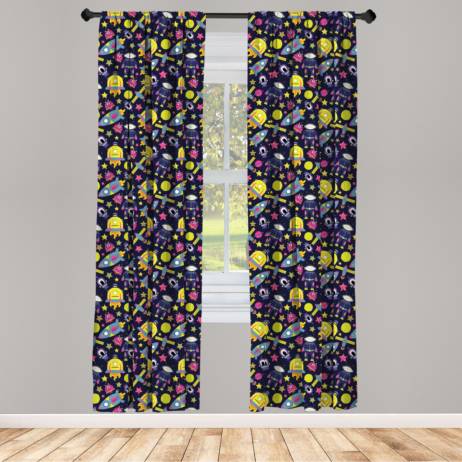 Alien Microfiber Curtains 2 Panel Set Living Room Bedroom in 3 Sizes - Picture 42 of 56