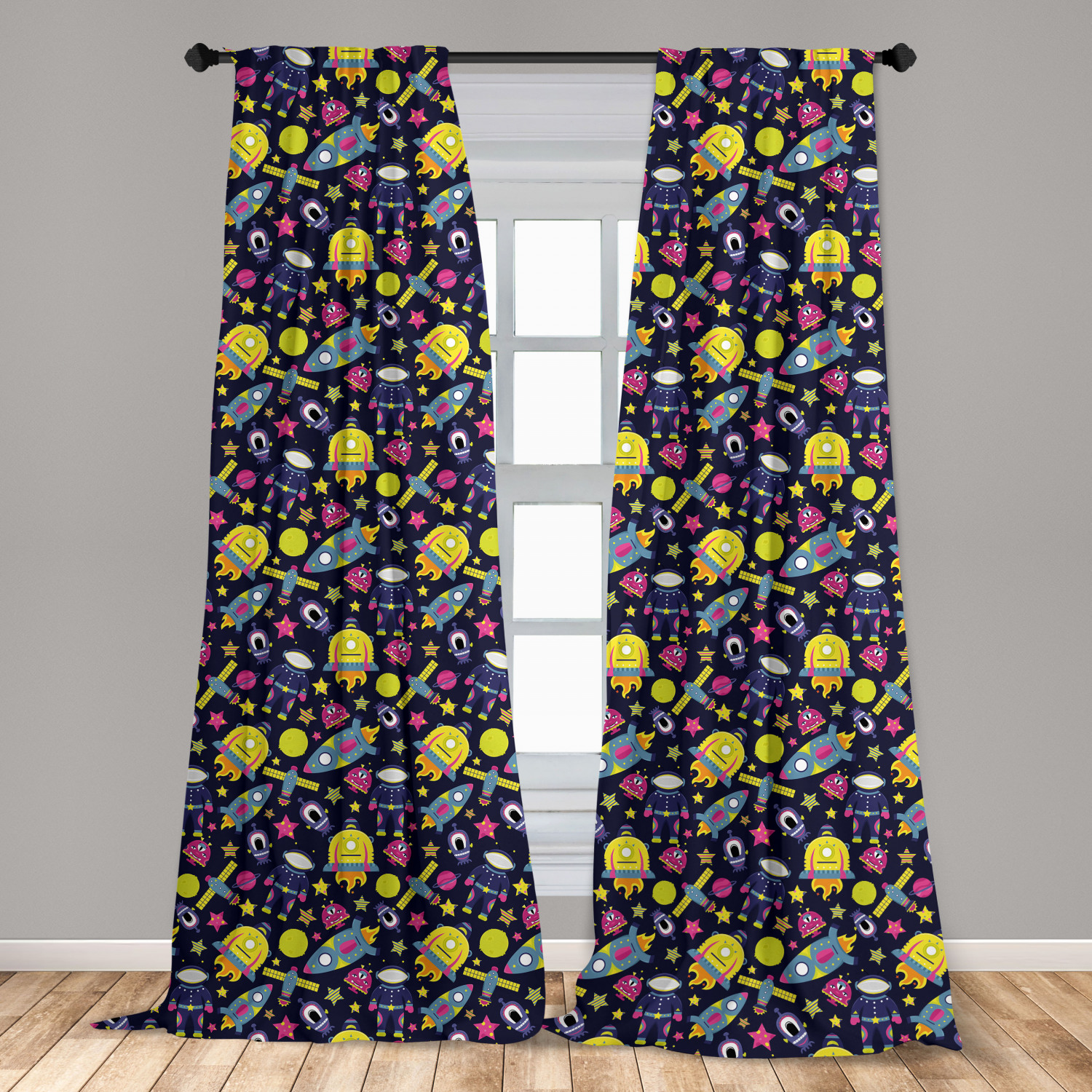 Alien Microfiber Curtains 2 Panel Set Living Room Bedroom in 3 Sizes - Picture 41 of 56