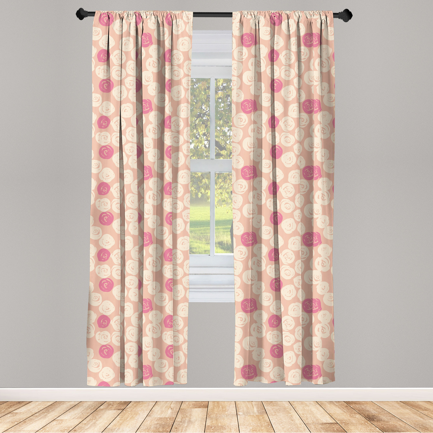 Surreal Modern Microfiber Curtains 2 Panel Set Living Room Bedroom in 3 Sizes - Picture 46 of 118
