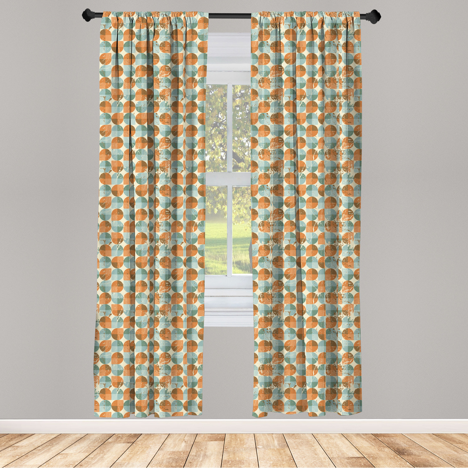 Surreal Modern Microfiber Curtains 2 Panel Set Living Room Bedroom in 3 Sizes - Picture 8 of 118