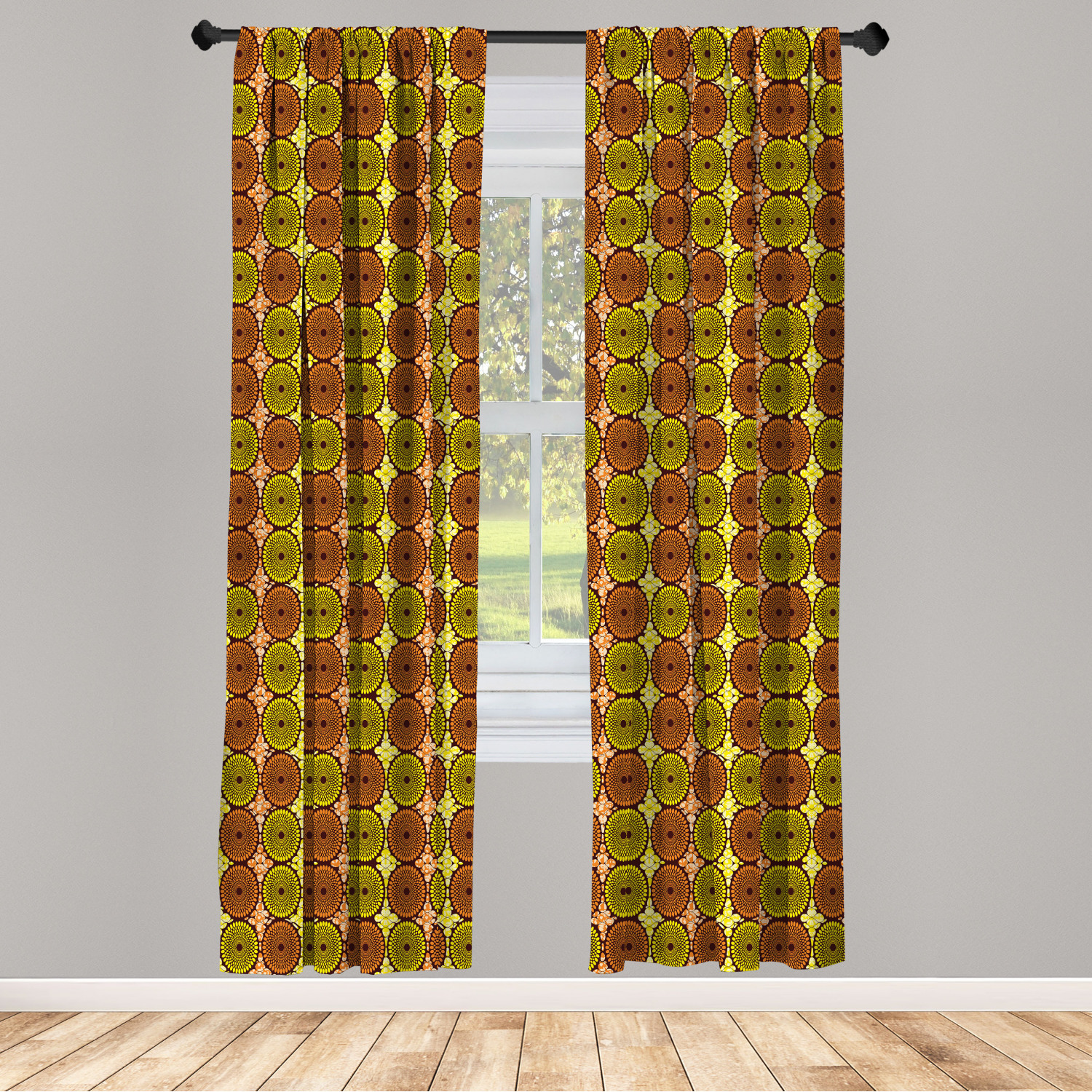 Surreal Modern Microfiber Curtains 2 Panel Set Living Room Bedroom in 3 Sizes - Picture 54 of 118
