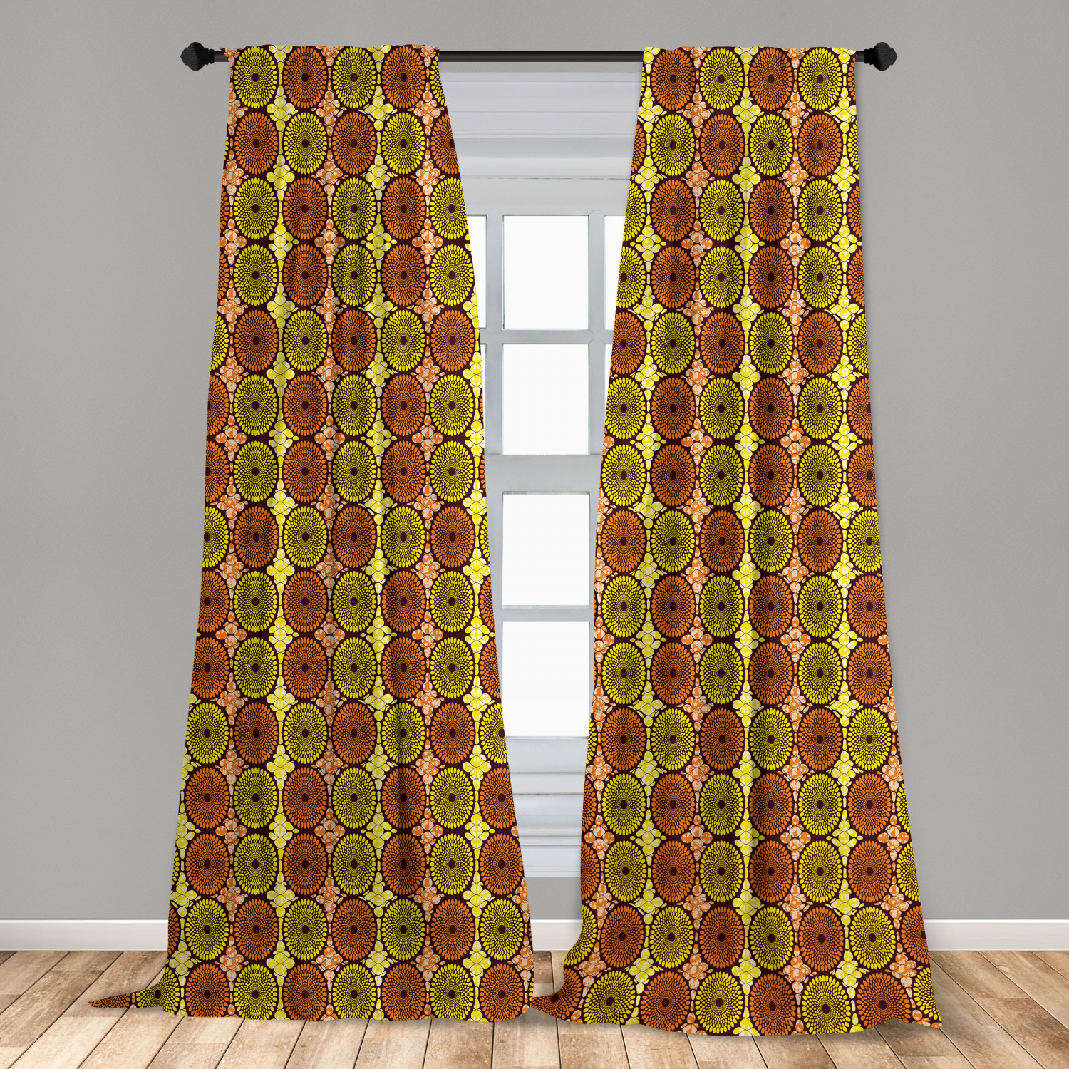 Surreal Modern Microfiber Curtains 2 Panel Set Living Room Bedroom in 3 Sizes - Picture 53 of 118