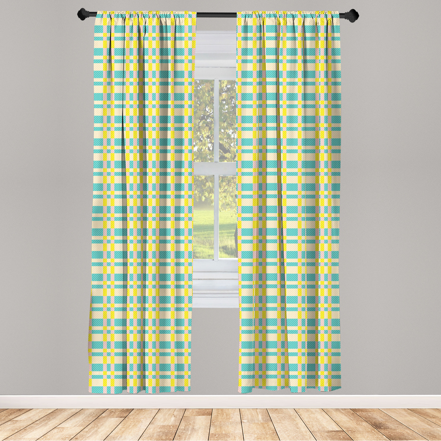 Surreal Modern Microfiber Curtains 2 Panel Set Living Room Bedroom in 3 Sizes - Picture 42 of 118