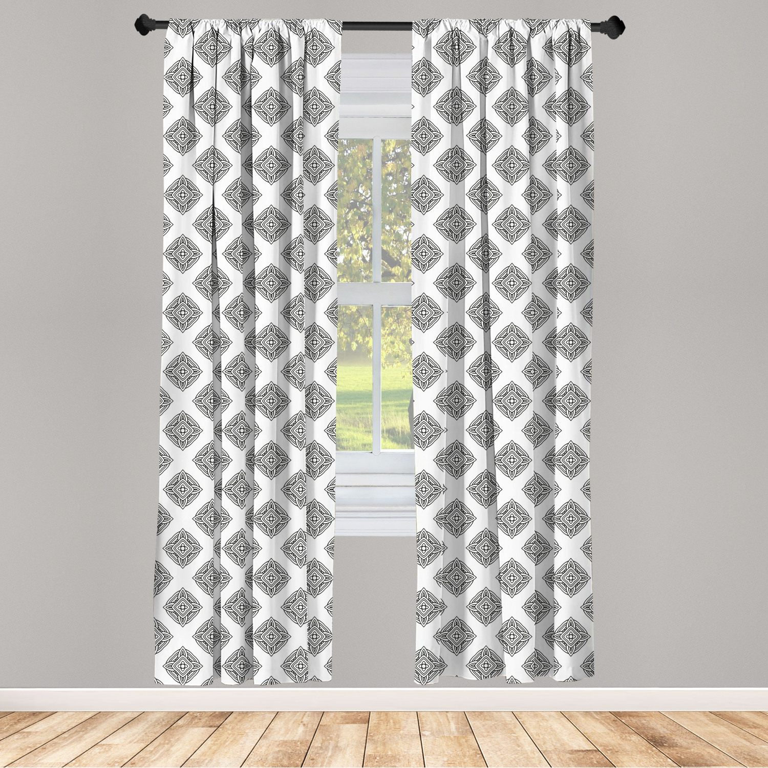 Surreal Modern Microfiber Curtains 2 Panel Set Living Room Bedroom in 3 Sizes - Picture 48 of 118