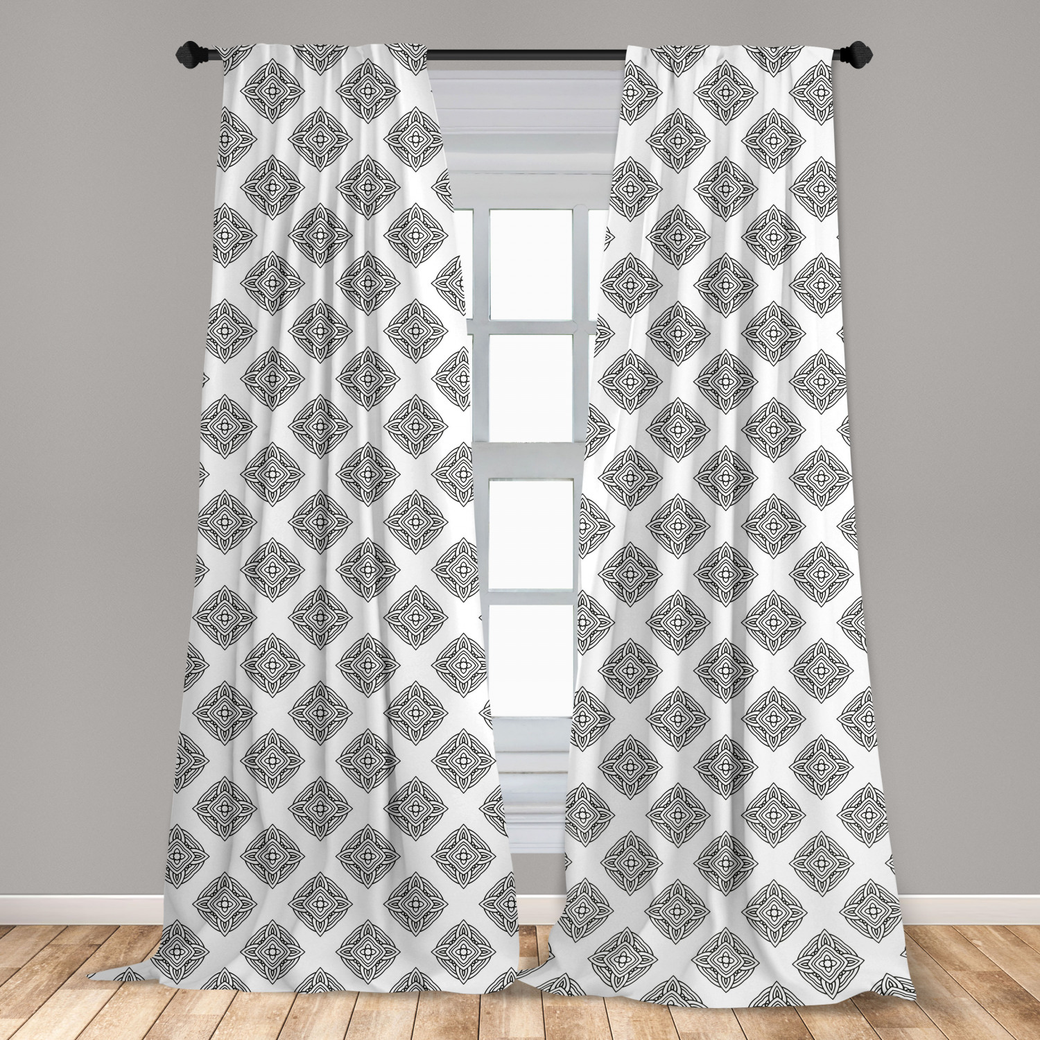 Surreal Modern Microfiber Curtains 2 Panel Set Living Room Bedroom in 3 Sizes - Picture 47 of 118