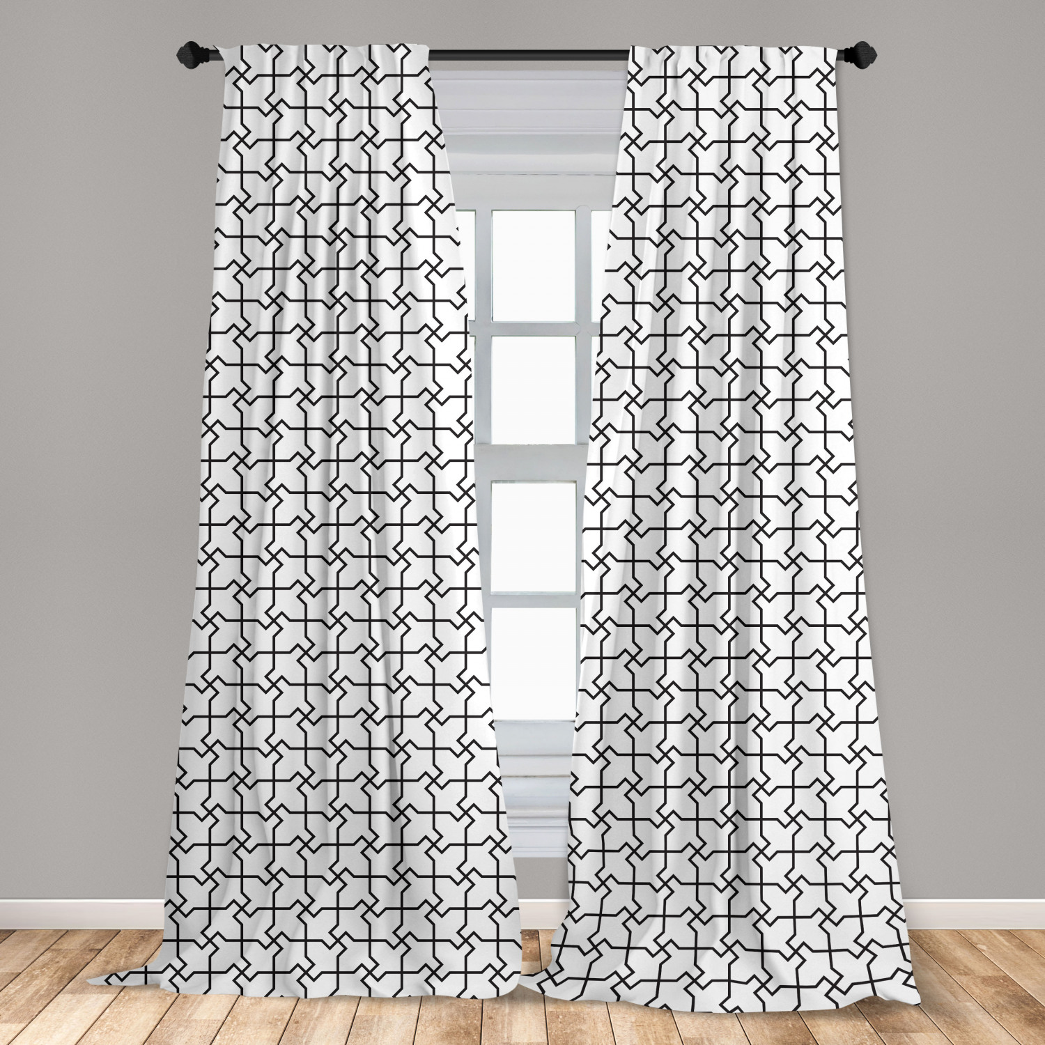 Surreal Modern Microfiber Curtains 2 Panel Set Living Room Bedroom in 3 Sizes - Picture 95 of 118