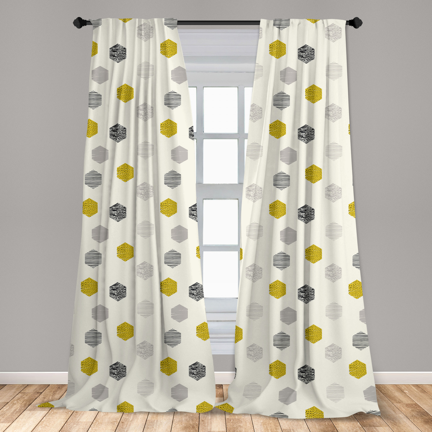 Surreal Modern Microfiber Curtains 2 Panel Set Living Room Bedroom in 3 Sizes - Picture 57 of 118