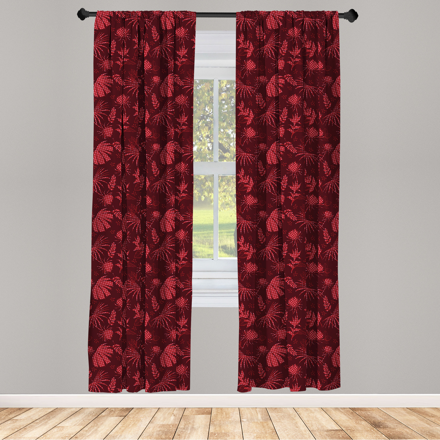 Surreal Modern Microfiber Curtains 2 Panel Set Living Room Bedroom in 3 Sizes - Picture 118 of 118
