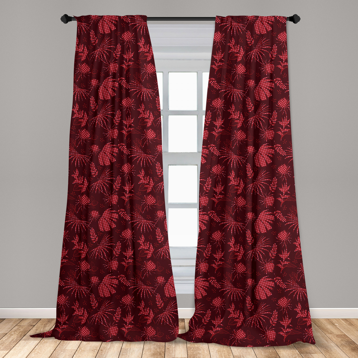 Surreal Modern Microfiber Curtains 2 Panel Set Living Room Bedroom in 3 Sizes - Picture 117 of 118