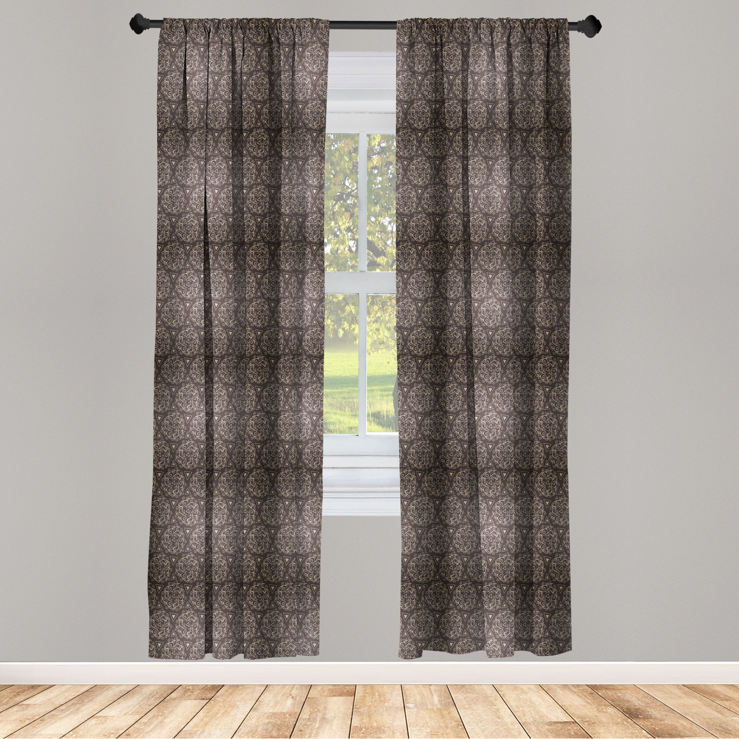 Surreal Modern Microfiber Curtains 2 Panel Set Living Room Bedroom in 3 Sizes - Picture 106 of 118