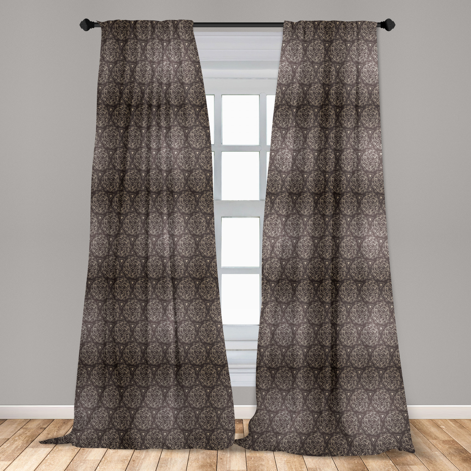 Surreal Modern Microfiber Curtains 2 Panel Set Living Room Bedroom in 3 Sizes - Picture 105 of 118