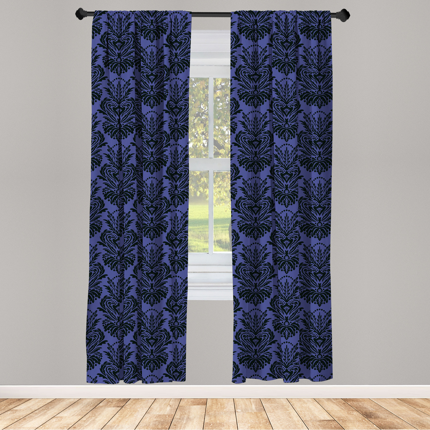 Surreal Modern Microfiber Curtains 2 Panel Set Living Room Bedroom in 3 Sizes - Picture 78 of 118