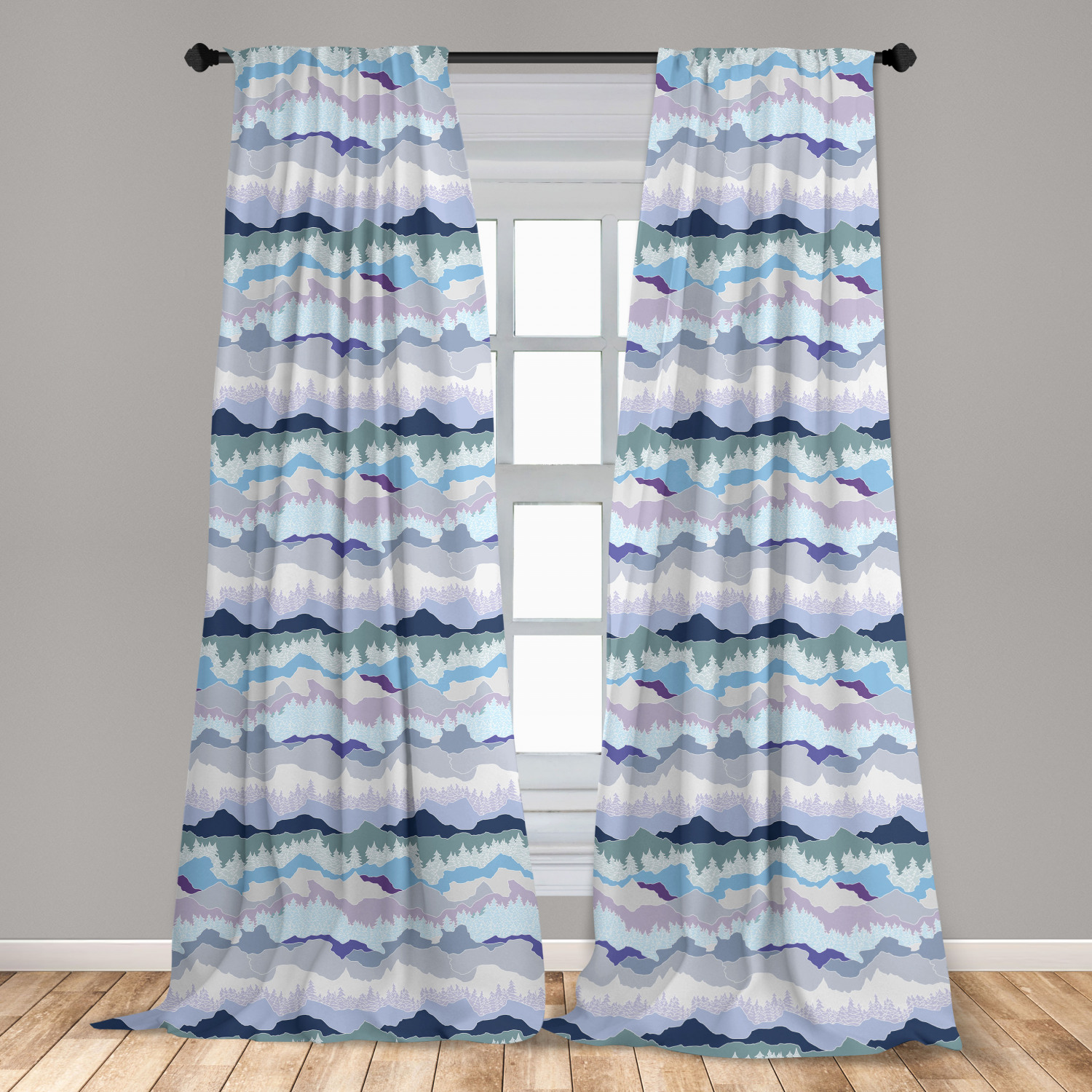Surreal Modern Microfiber Curtains 2 Panel Set Living Room Bedroom in 3 Sizes - Picture 71 of 118