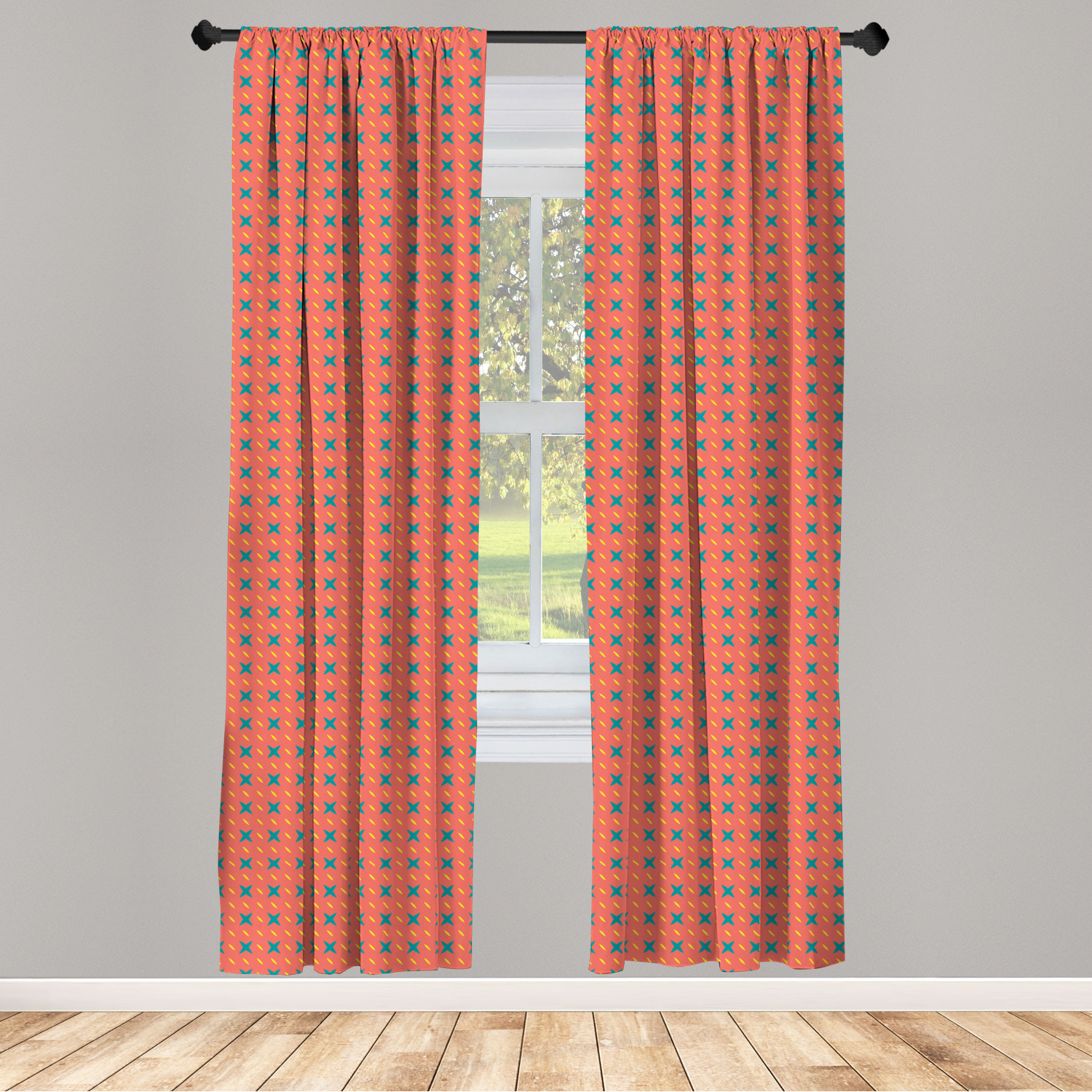 Surreal Modern Microfiber Curtains 2 Panel Set Living Room Bedroom in 3 Sizes - Picture 102 of 118