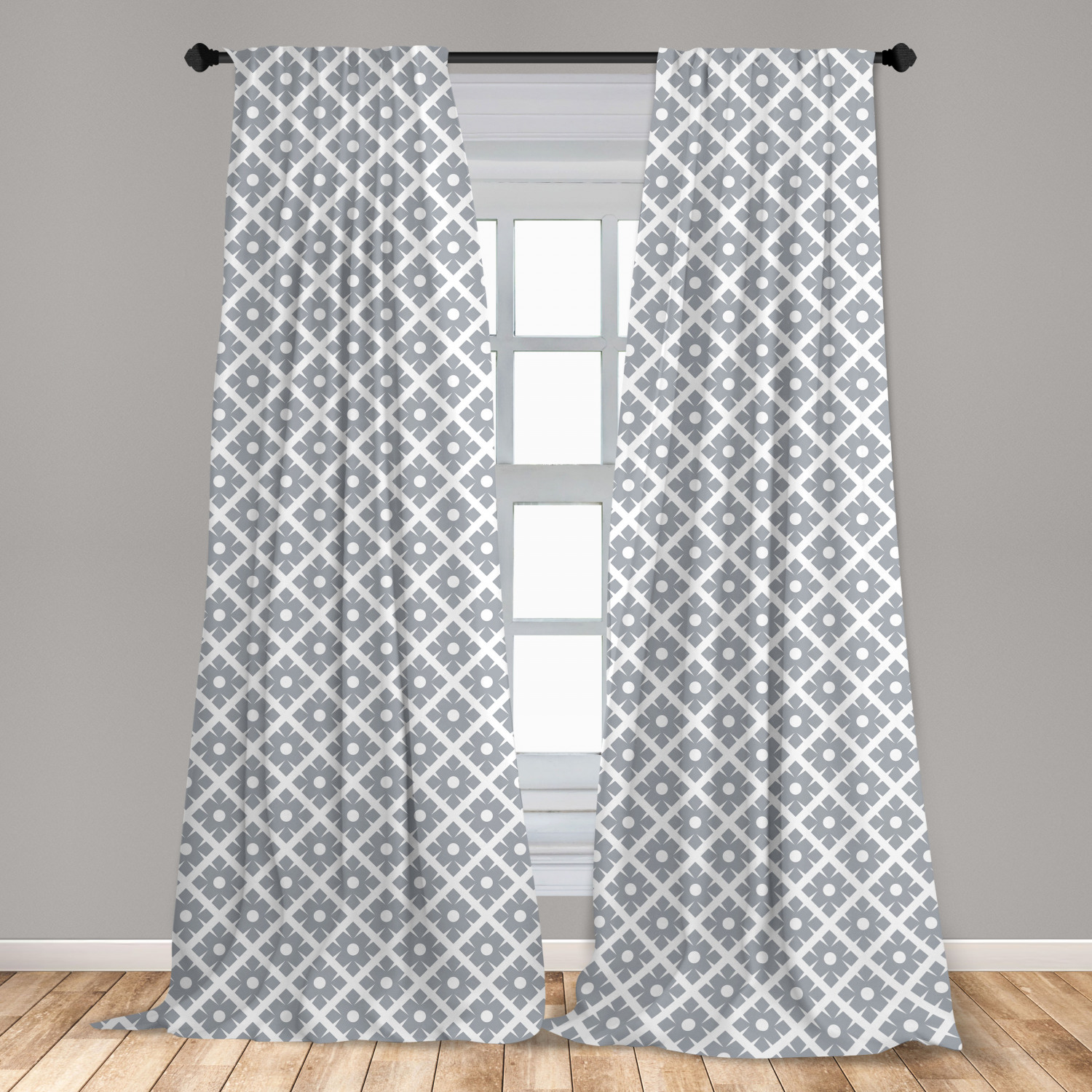 Surreal Modern Microfiber Curtains 2 Panel Set Living Room Bedroom in 3 Sizes - Picture 35 of 118