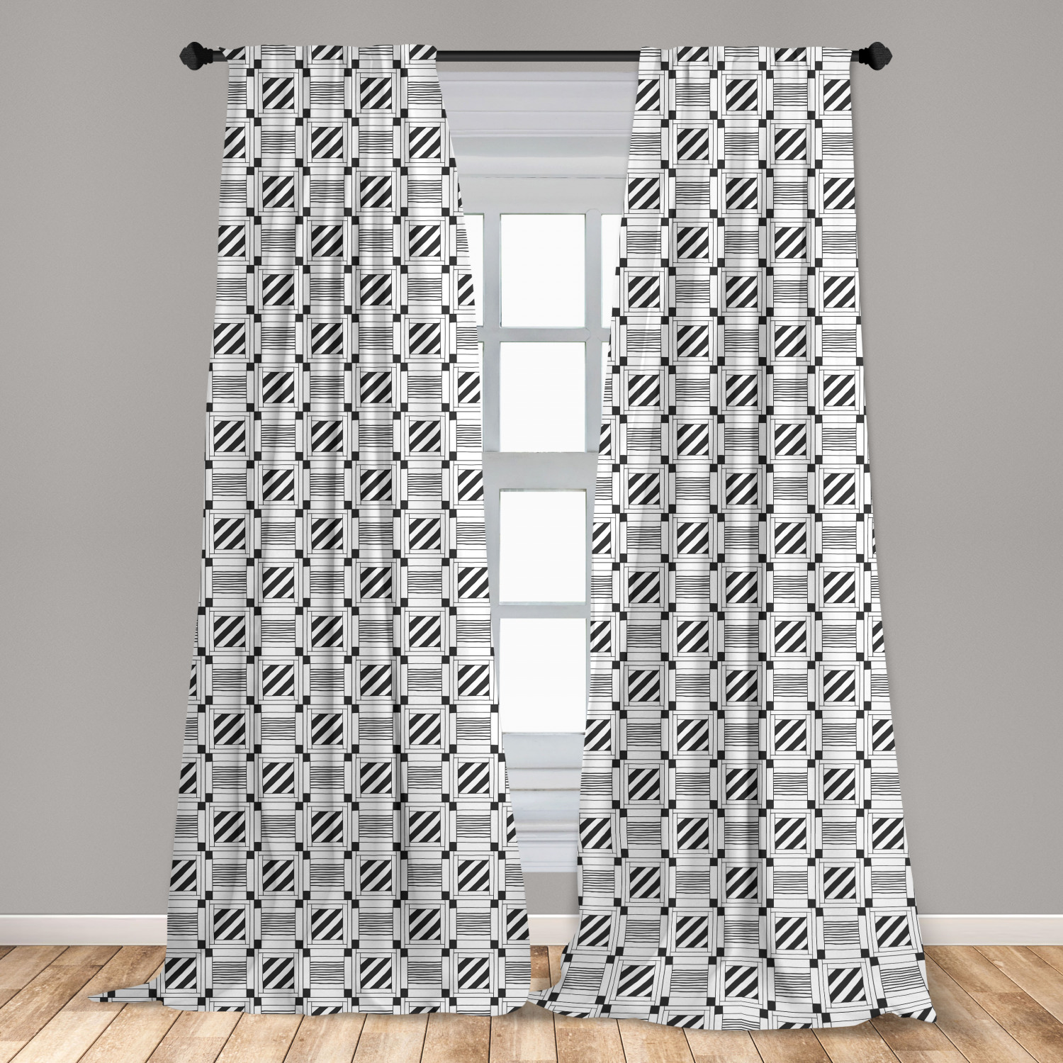 Surreal Modern Microfiber Curtains 2 Panel Set Living Room Bedroom in 3 Sizes - Picture 99 of 118