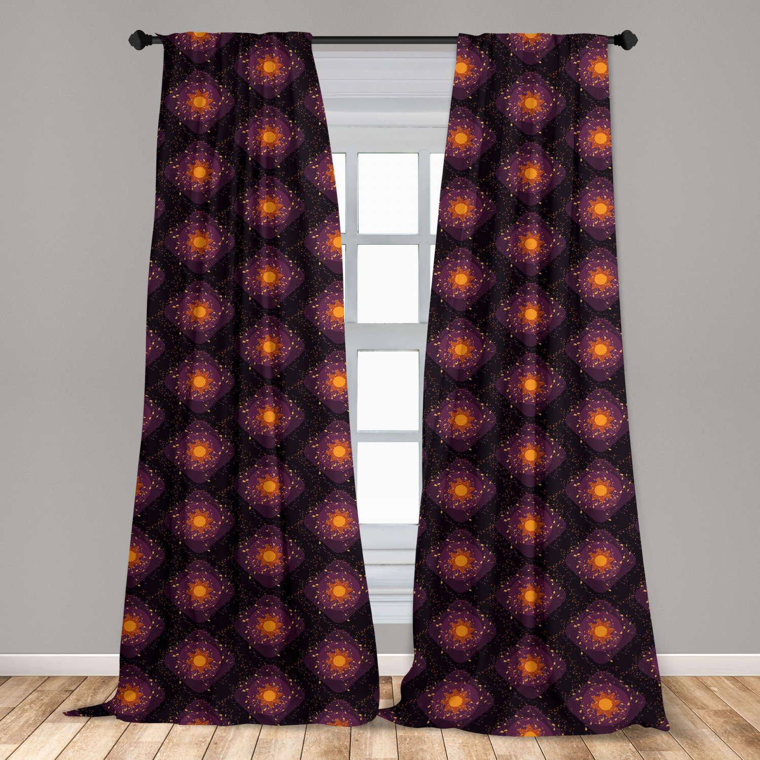 Surreal Modern Microfiber Curtains 2 Panel Set Living Room Bedroom in 3 Sizes - Picture 87 of 118