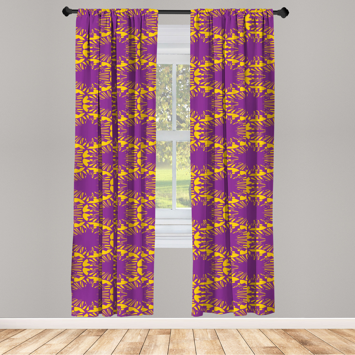 Surreal Modern Microfiber Curtains 2 Panel Set Living Room Bedroom in 3 Sizes - Picture 22 of 118