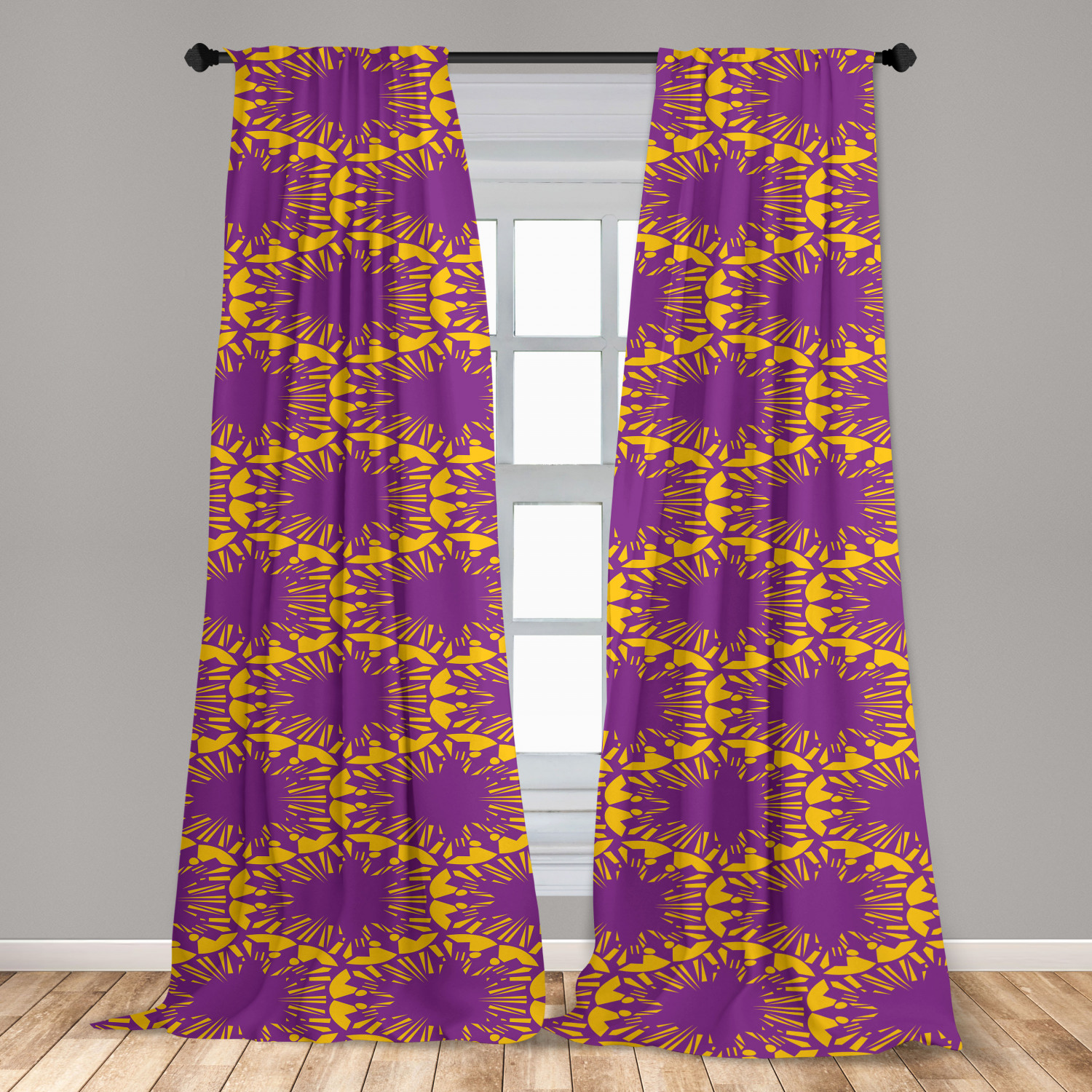 Surreal Modern Microfiber Curtains 2 Panel Set Living Room Bedroom in 3 Sizes - Picture 21 of 118