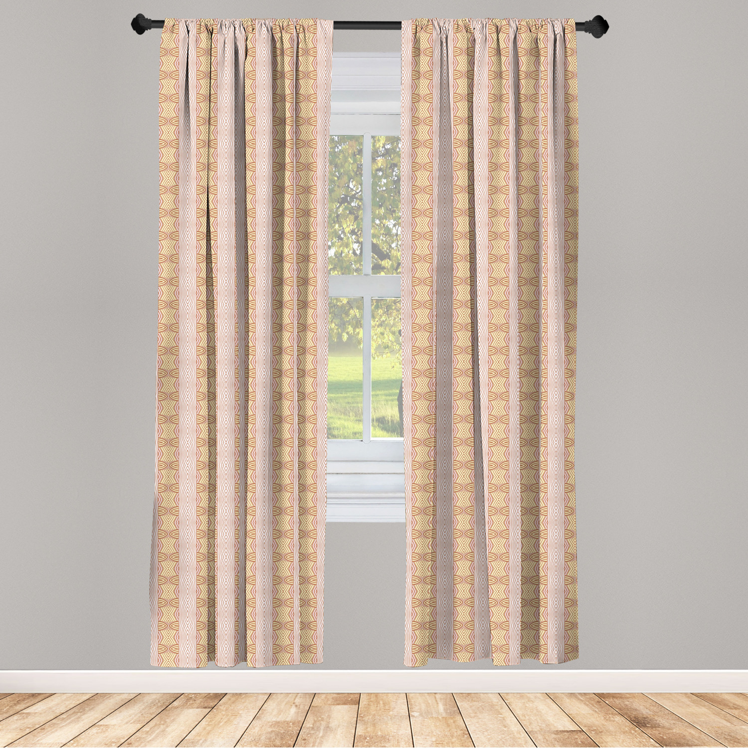 Surreal Modern Microfiber Curtains 2 Panel Set Living Room Bedroom in 3 Sizes - Picture 74 of 118