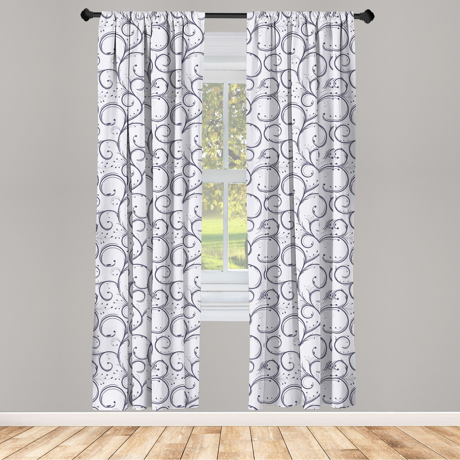 Surreal Modern Microfiber Curtains 2 Panel Set Living Room Bedroom in 3 Sizes - Picture 32 of 118