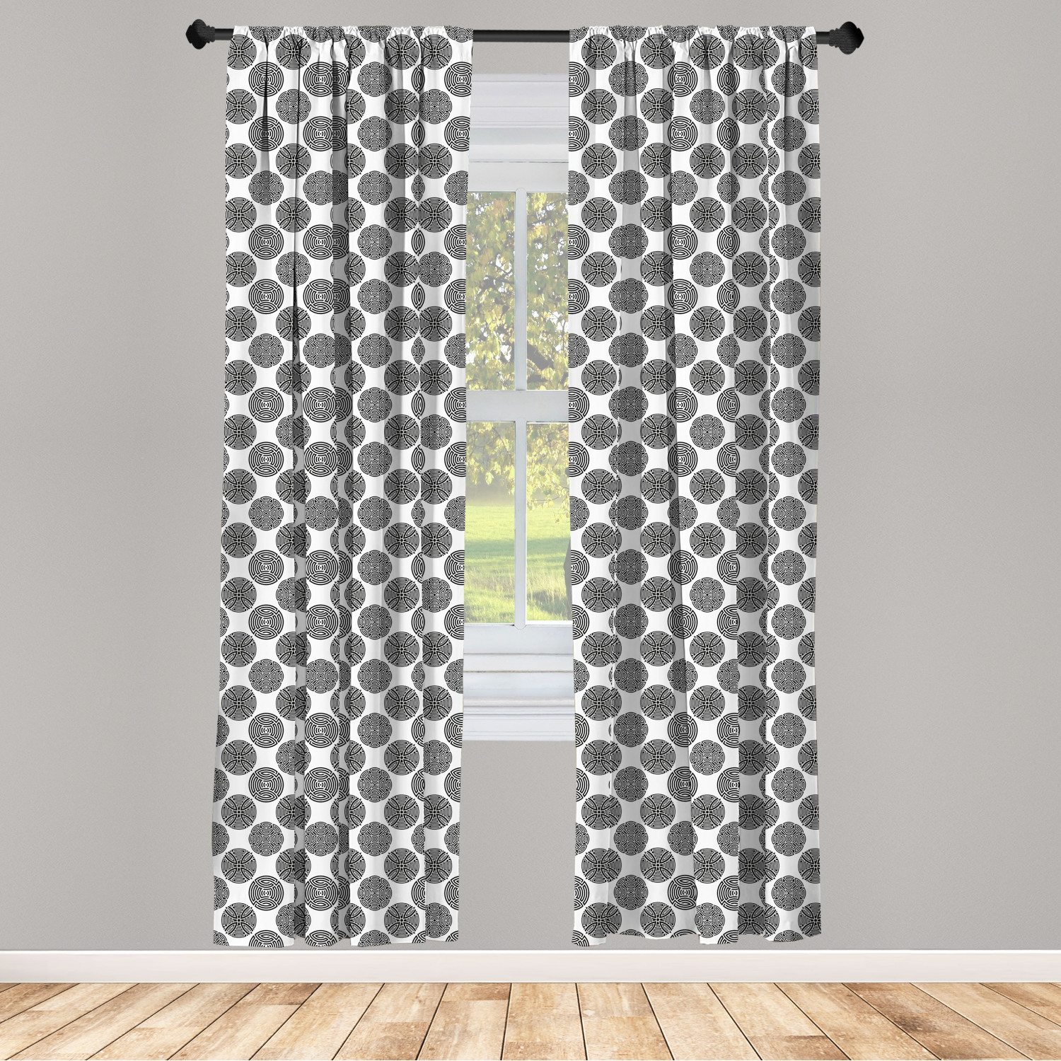 Surreal Modern Microfiber Curtains 2 Panel Set Living Room Bedroom in 3 Sizes - Picture 24 of 118