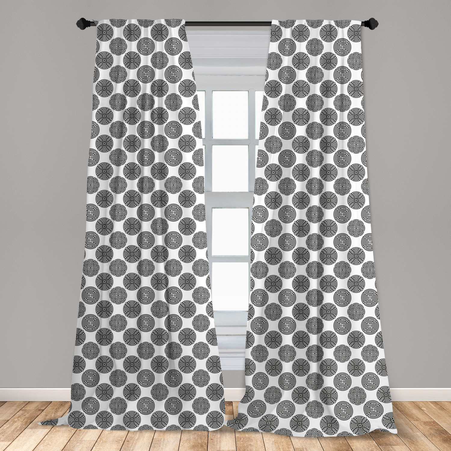 Surreal Modern Microfiber Curtains 2 Panel Set Living Room Bedroom in 3 Sizes - Picture 23 of 118