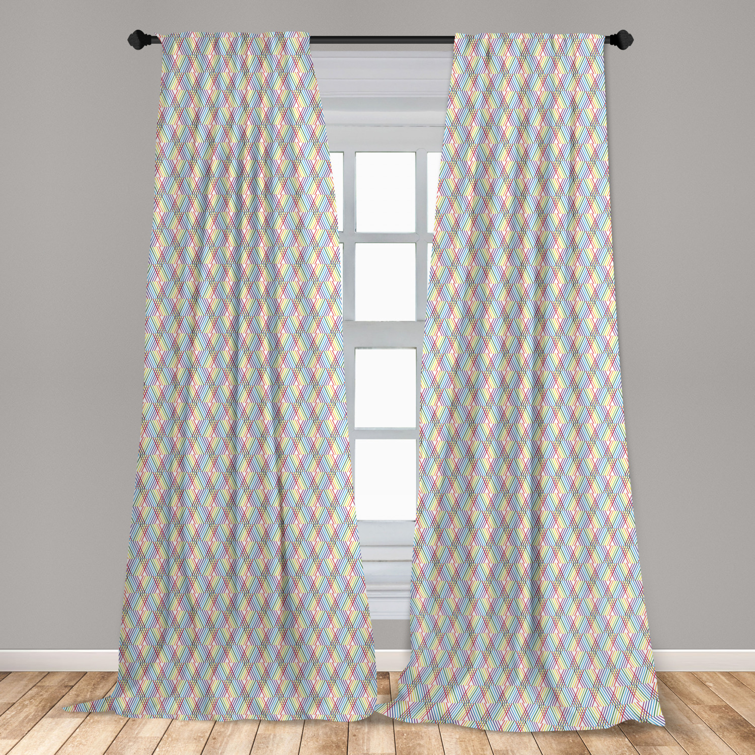 Surreal Modern Microfiber Curtains 2 Panel Set Living Room Bedroom in 3 Sizes - Picture 33 of 118
