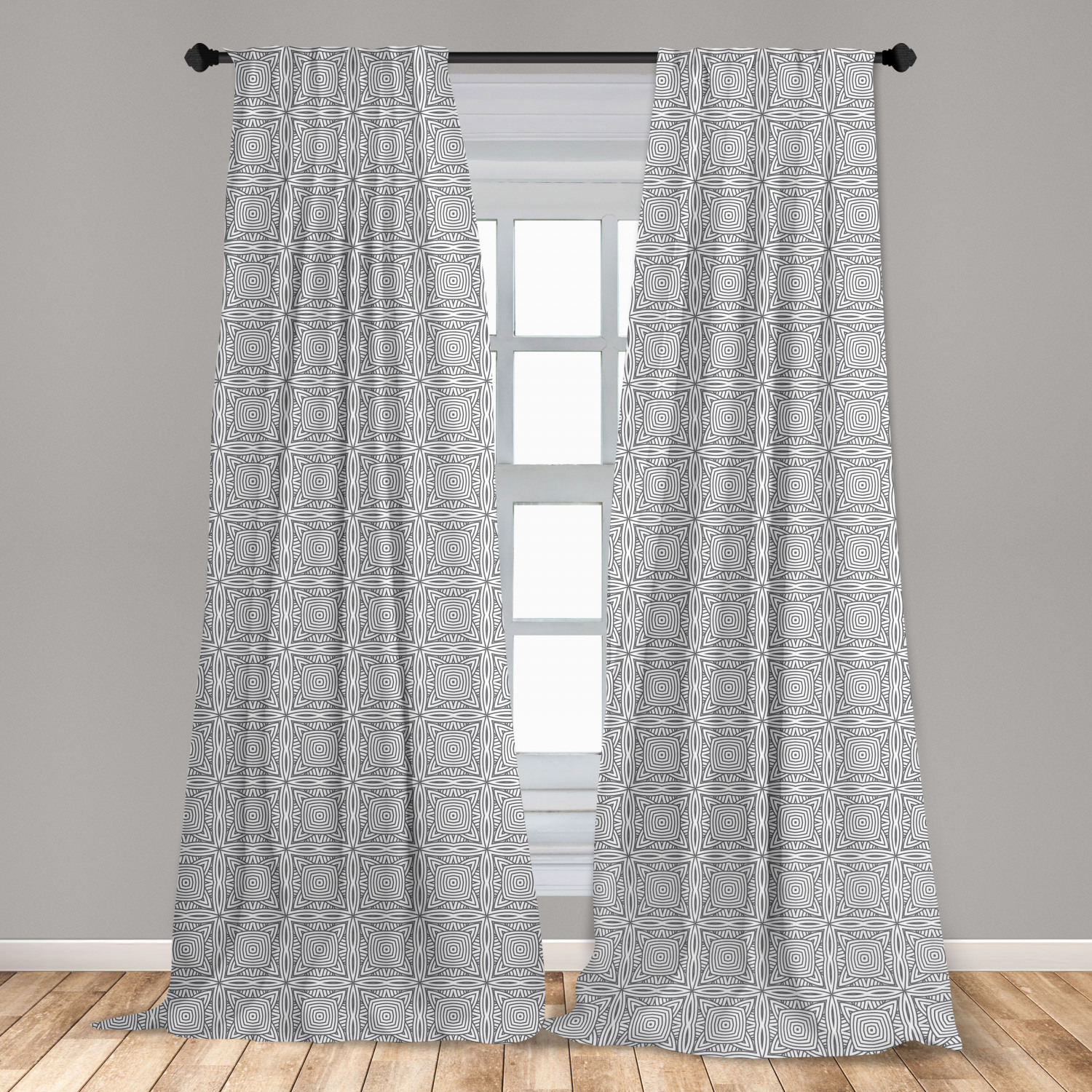 Surreal Modern Microfiber Curtains 2 Panel Set Living Room Bedroom in 3 Sizes - Picture 19 of 118