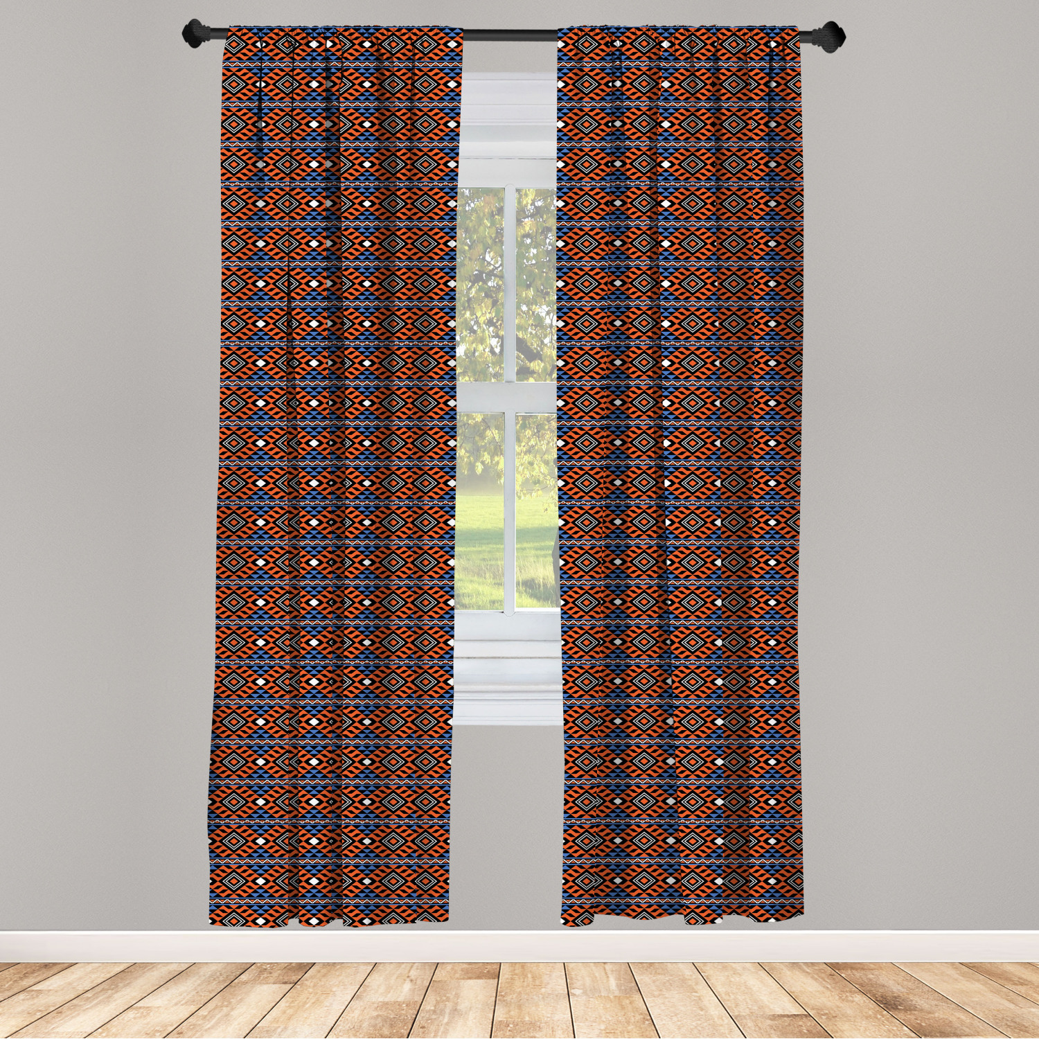 Surreal Modern Microfiber Curtains 2 Panel Set Living Room Bedroom in 3 Sizes - Picture 108 of 118