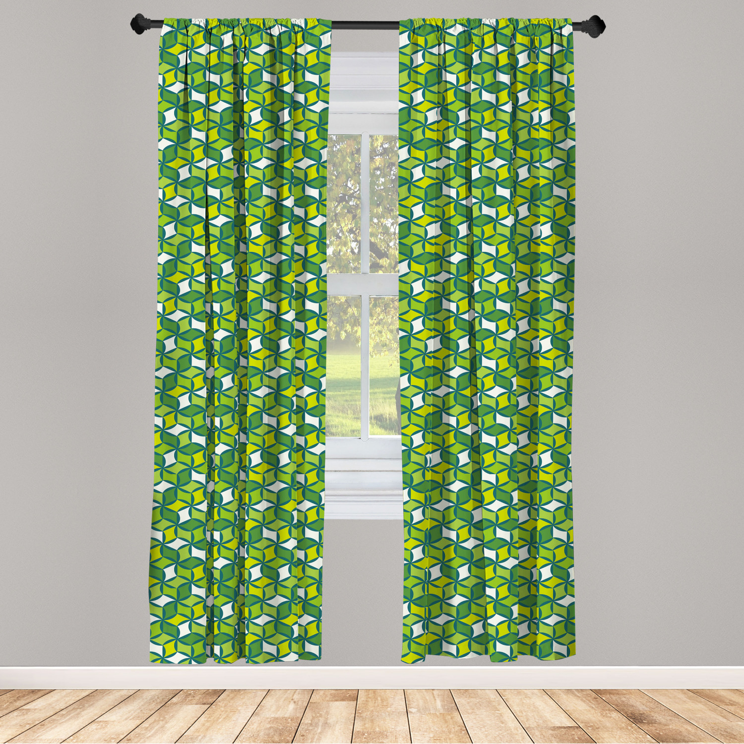 Surreal Modern Microfiber Curtains 2 Panel Set Living Room Bedroom in 3 Sizes - Picture 62 of 118
