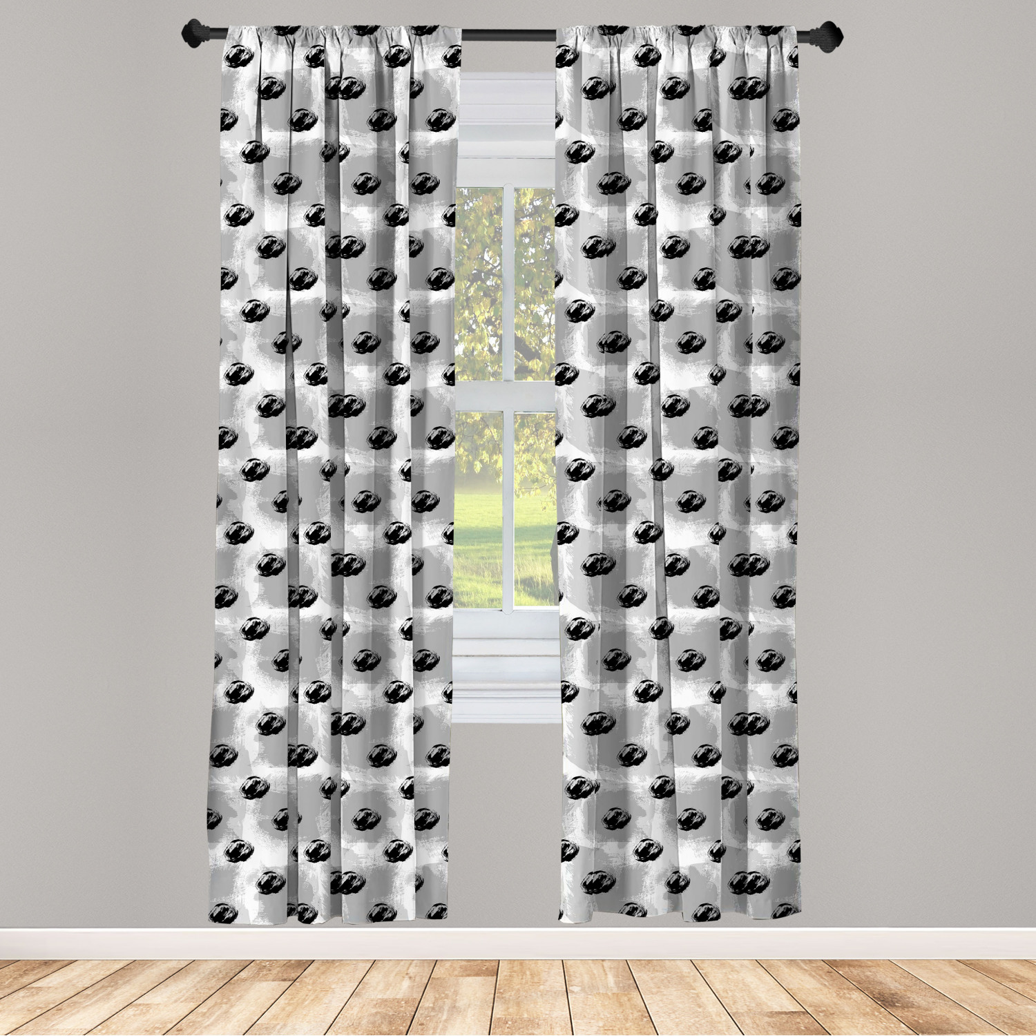 Surreal Modern Microfiber Curtains 2 Panel Set Living Room Bedroom in 3 Sizes - Picture 80 of 118