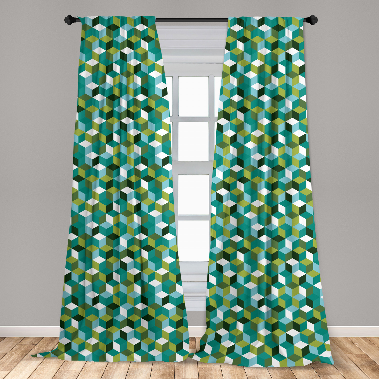Surreal Modern Microfiber Curtains 2 Panel Set Living Room Bedroom in 3 Sizes - Picture 59 of 118
