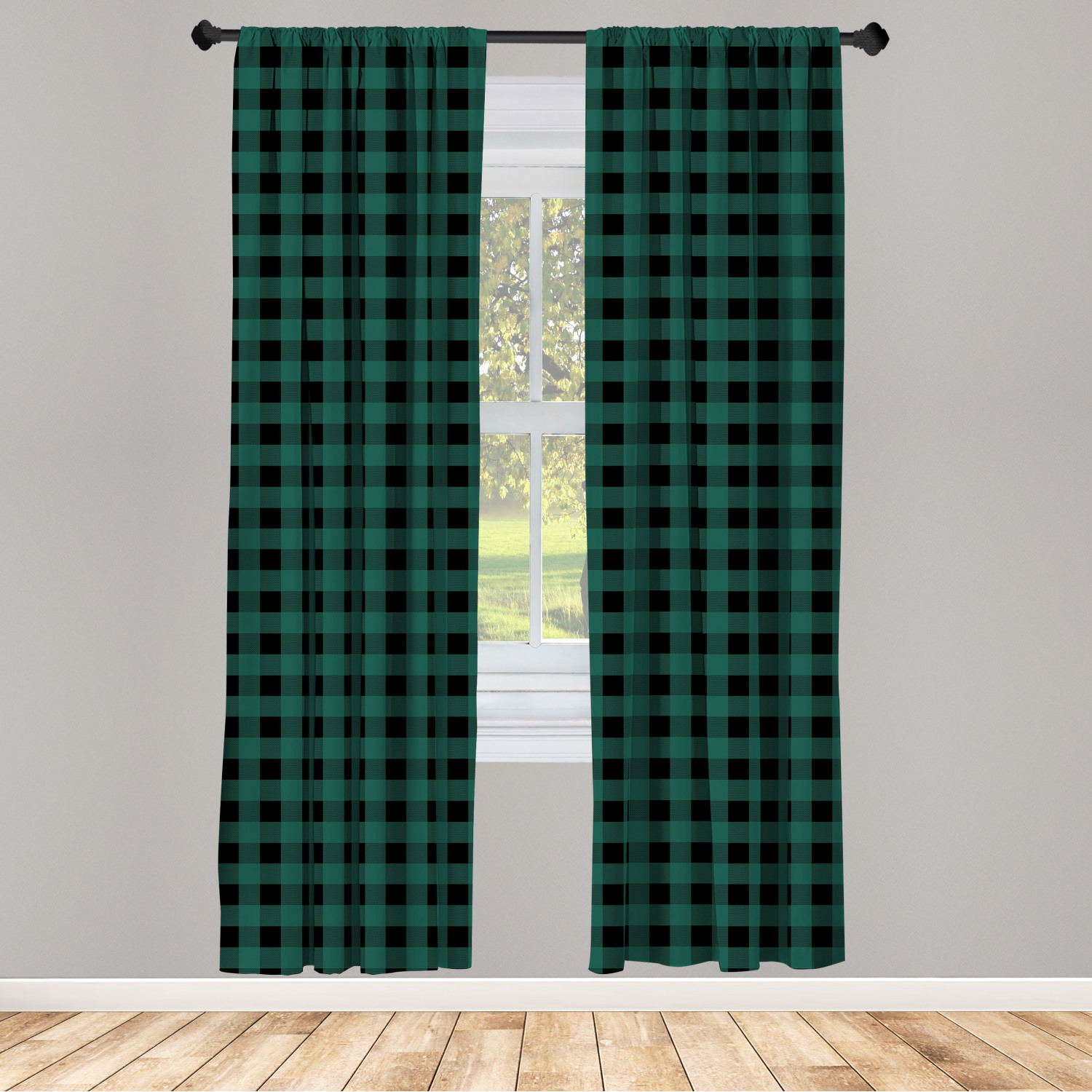 Surreal Modern Microfiber Curtains 2 Panel Set Living Room Bedroom in 3 Sizes - Picture 90 of 118
